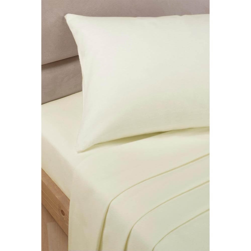 Lewis’s Easy Care Plain Dyed Bedding Sheet Range - Cream - Single Fitted Extra Deep  | TJ Hughes