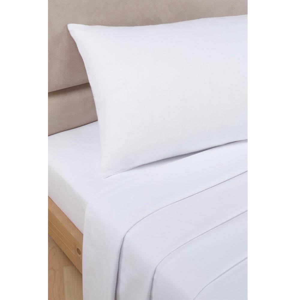 Lewis’s Easy Care Plain Dyed Bedding Sheet Range - White - Double Base Valance  | TJ Hughes