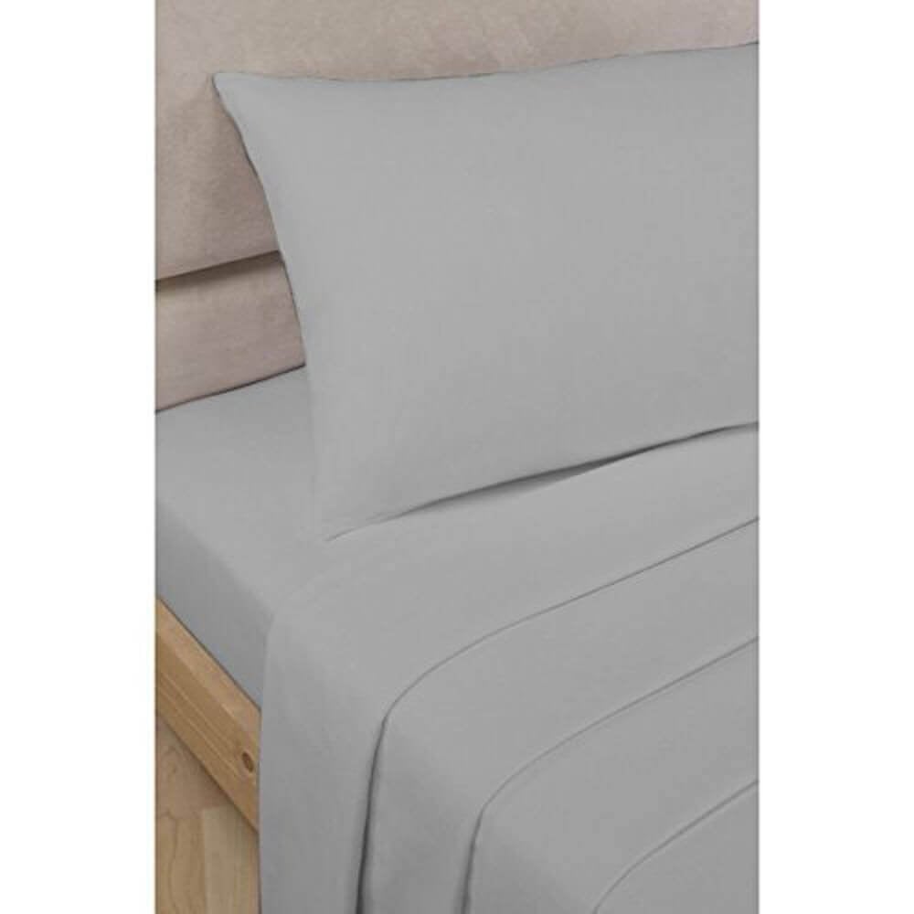 Lewis’s Easy Care Plain Dyed Bedding Sheet Range - Silver - King Fitted  | TJ Hughes