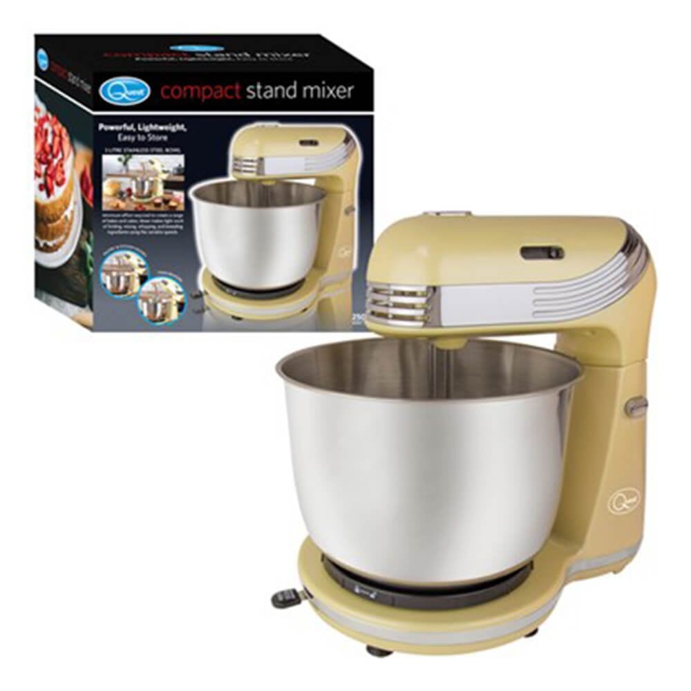 Quest 3L Stainless Steel 6 Speed Stand Mixer - Cream