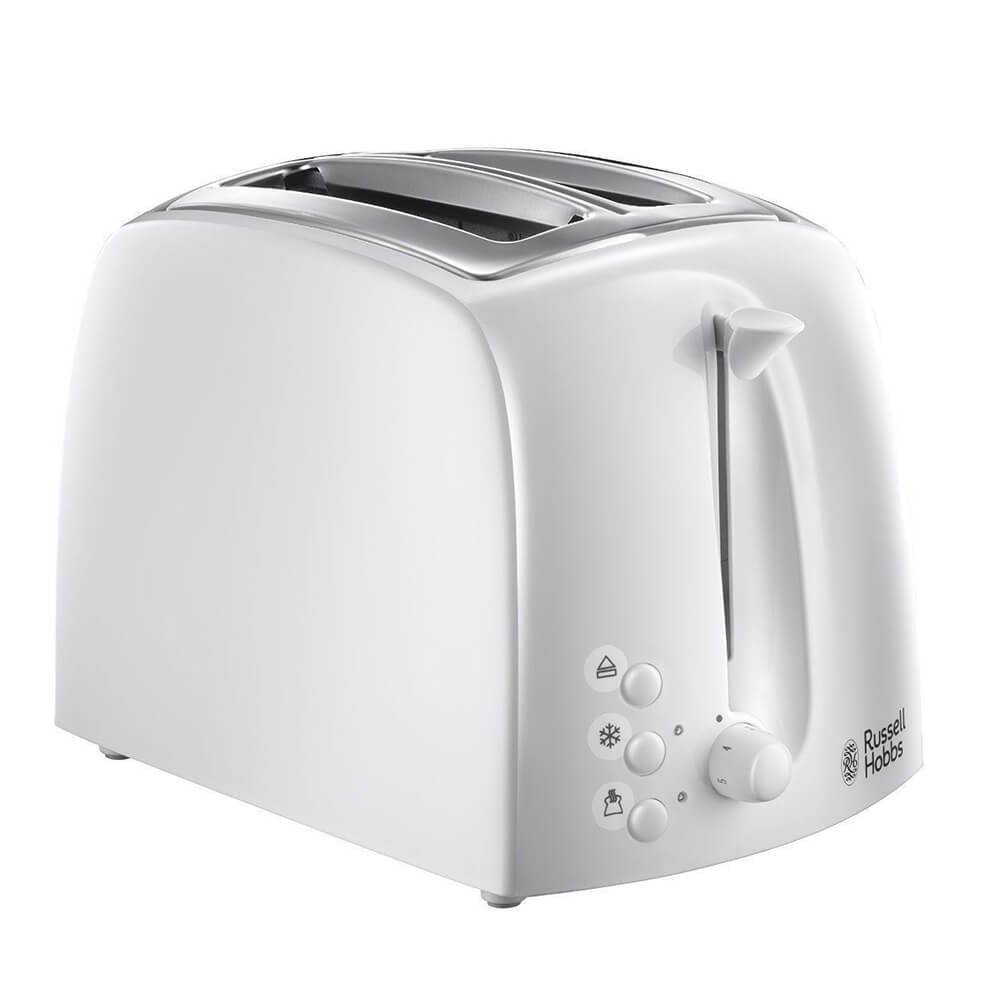 Russell Hobbs 2 Slice Toaster Plastic Textured - White  | TJ Hughes