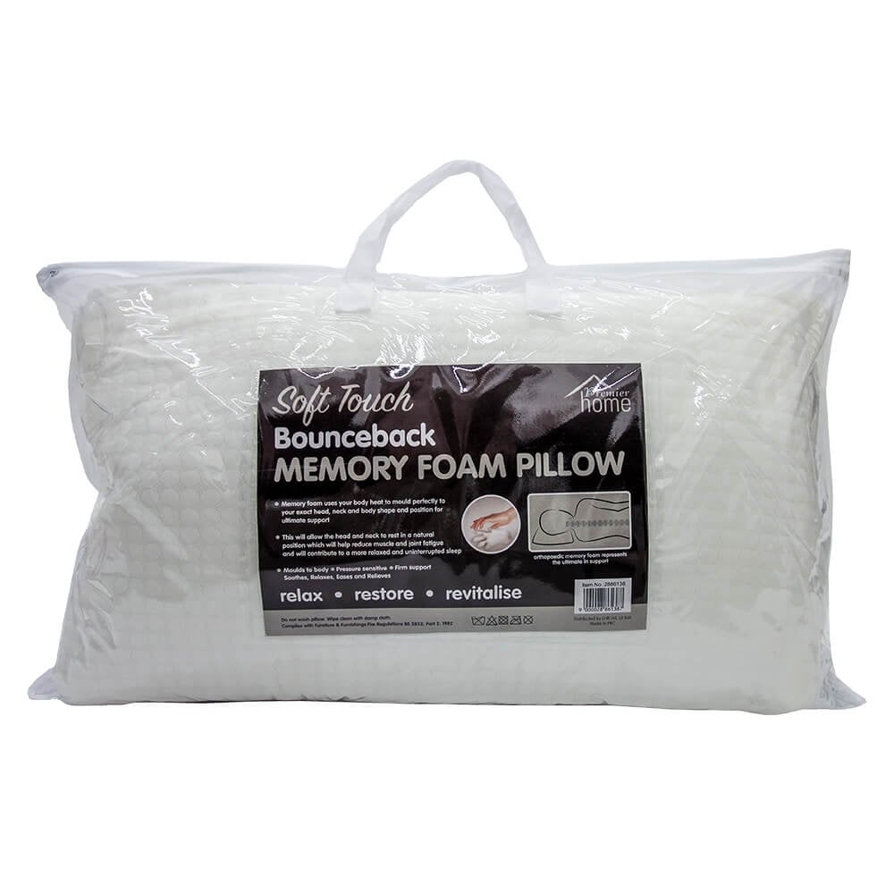 Lewis’s  Ultra Soft Bounce back Memory Foam Pillow  | TJ Hughes White