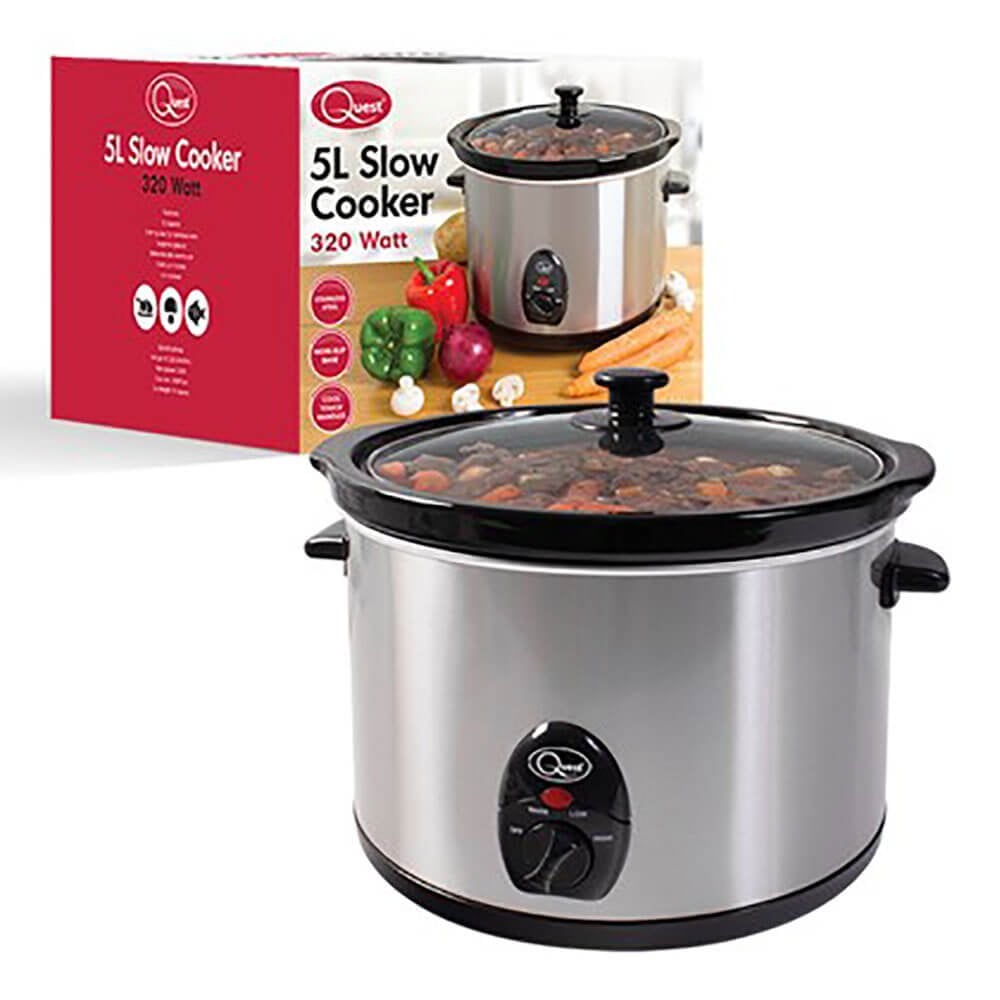 Quest 5L Stainless Steel Slow Cooker  | TJ Hughes Silver