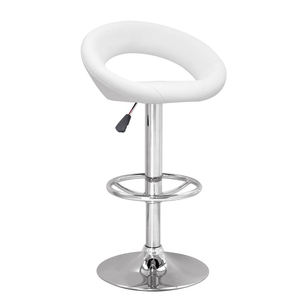 Faux Leather Bar Stool. Washington Design In White. Padded Seat With Foot Rest - Lewis's