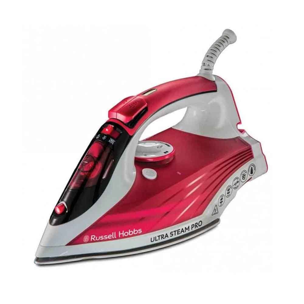 Russell Hobbs Steam Iron Ultra Steam Pro 2600W - Red  | TJ Hughes