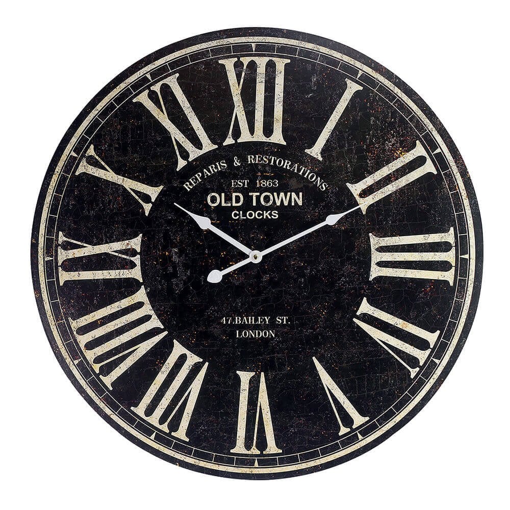 Lewis’s Wall Clock Old Town Black 60cm  | TJ Hughes