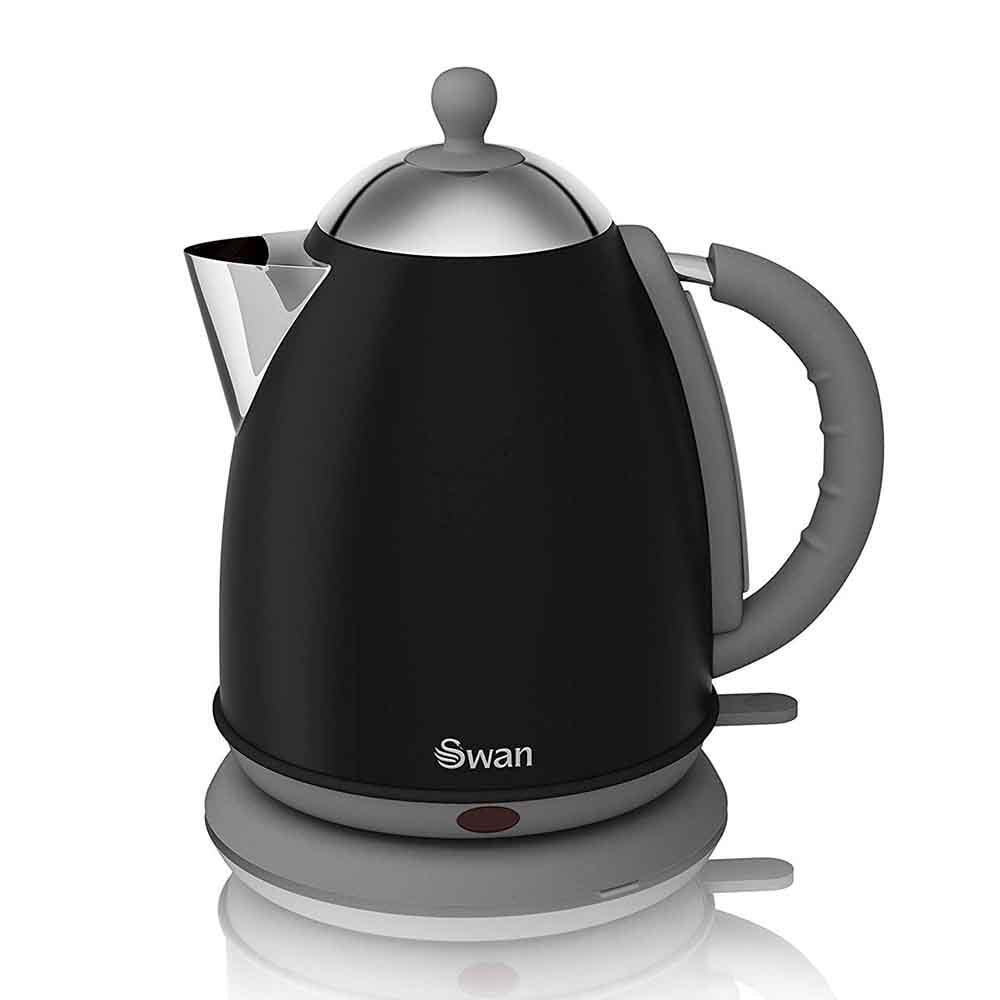 Swan Retro 3KW 1.7L Black Jug Kettle - Black