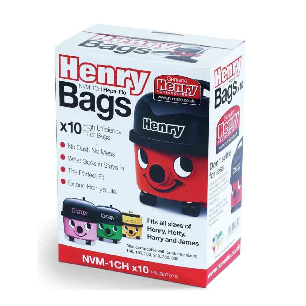 Henry Numatic Pack Of 10 NVM-1CH High Efficiency Filter Hoover Dust Bags  | TJ Hughes