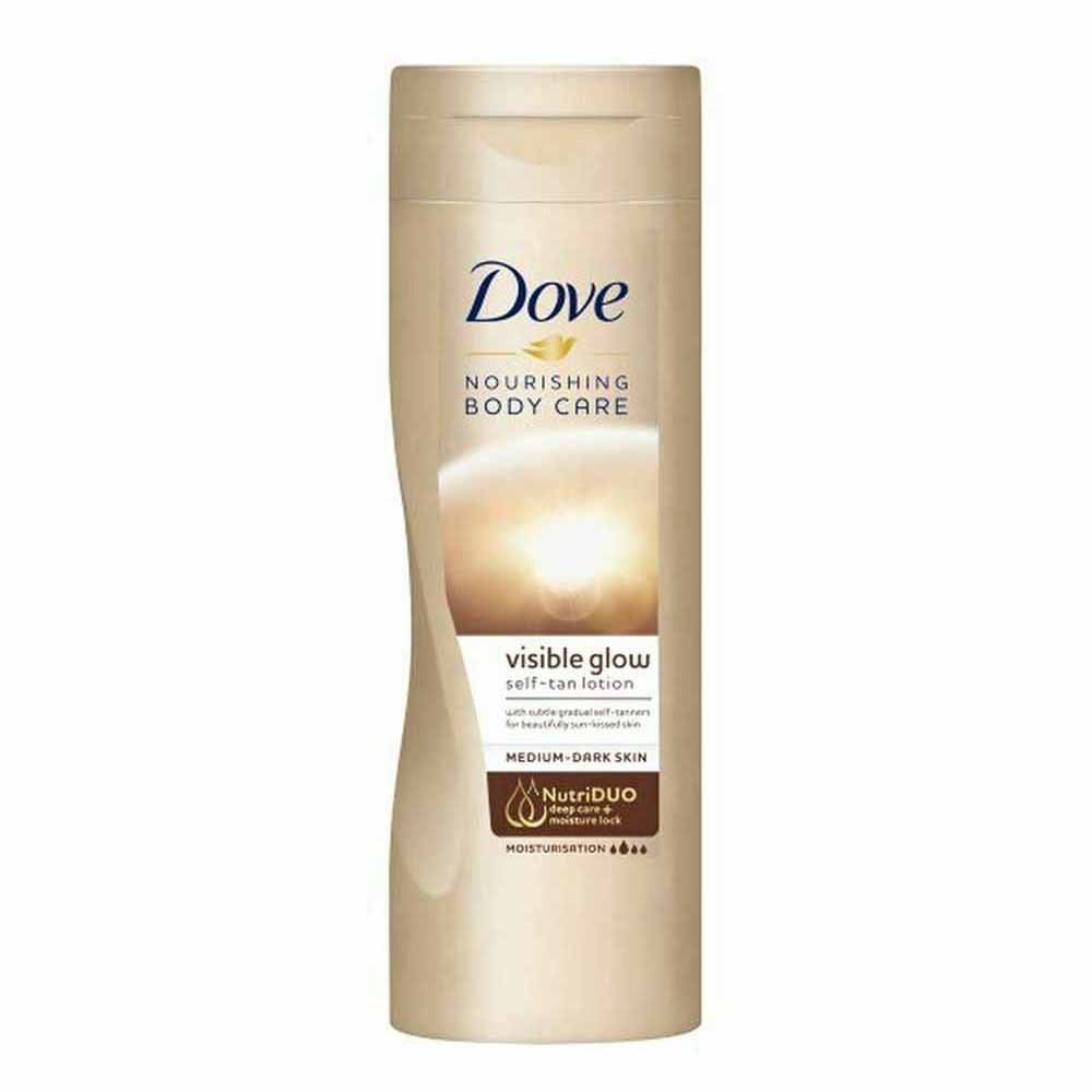 Dove Visible Glow Gradual Self-Tan Lotion Medium to Dark - 400ml