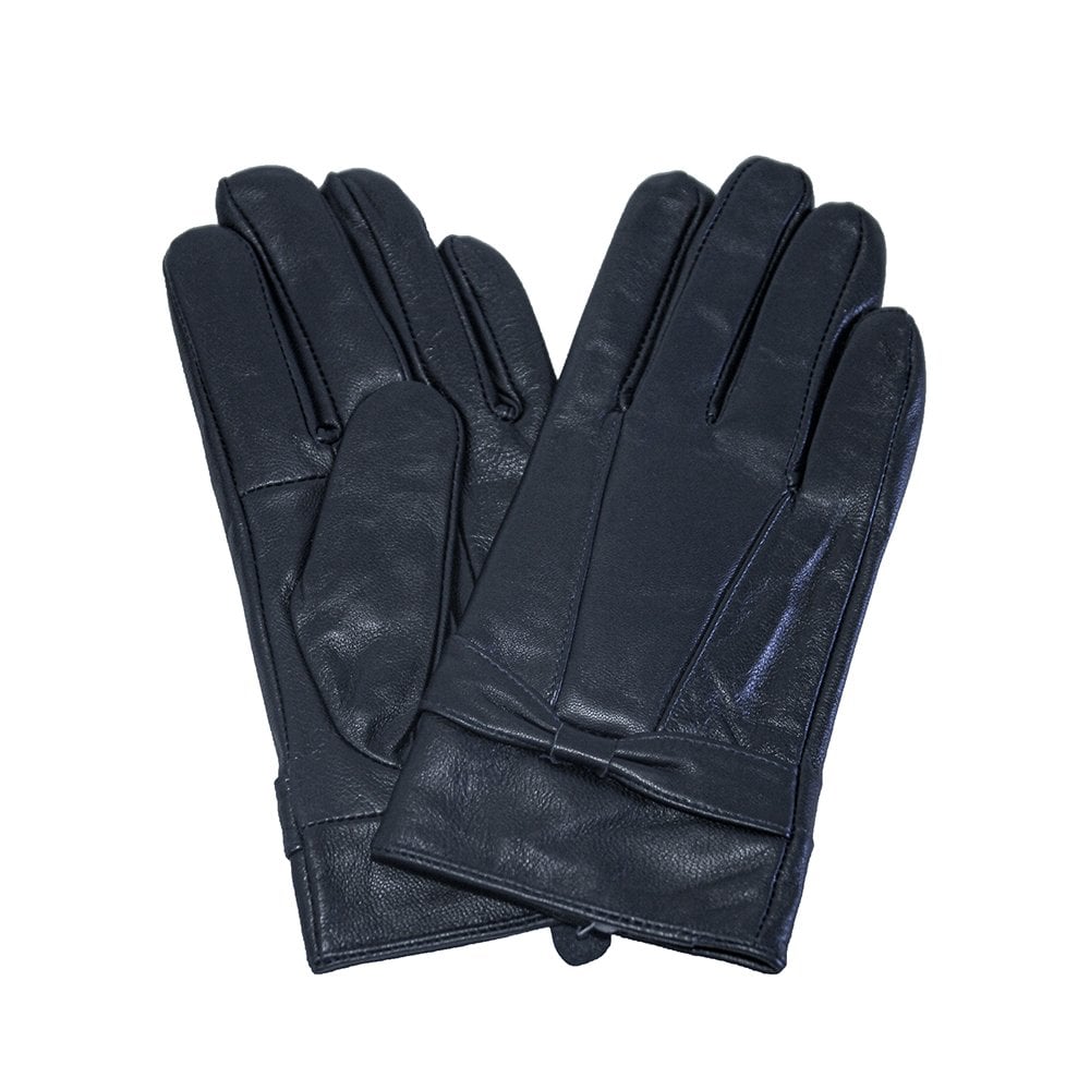 Ladies Leather Gloves - Navy - TJ Hughes Blue