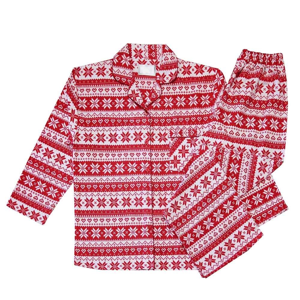 Red Fairisle Flannel Pyjama Set - 08-Oct