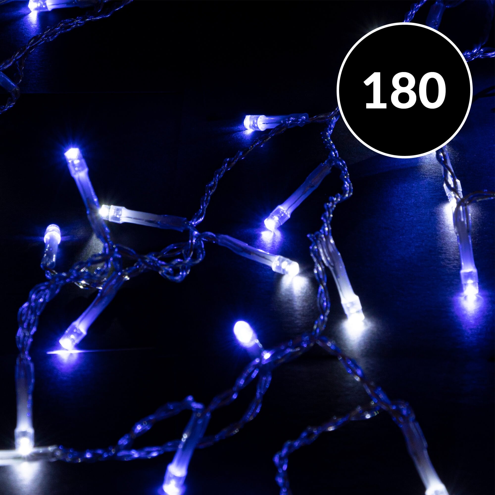 180 Blue & White LED Snowing Icicle Lights - Christmas Sparkle  | TJ Hughes