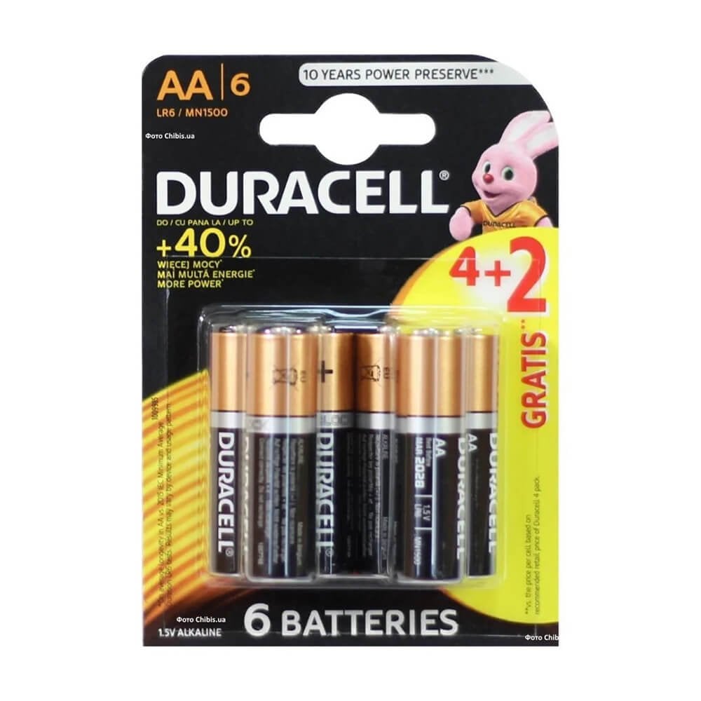 Duracell AA 4+2 Pack Batteries