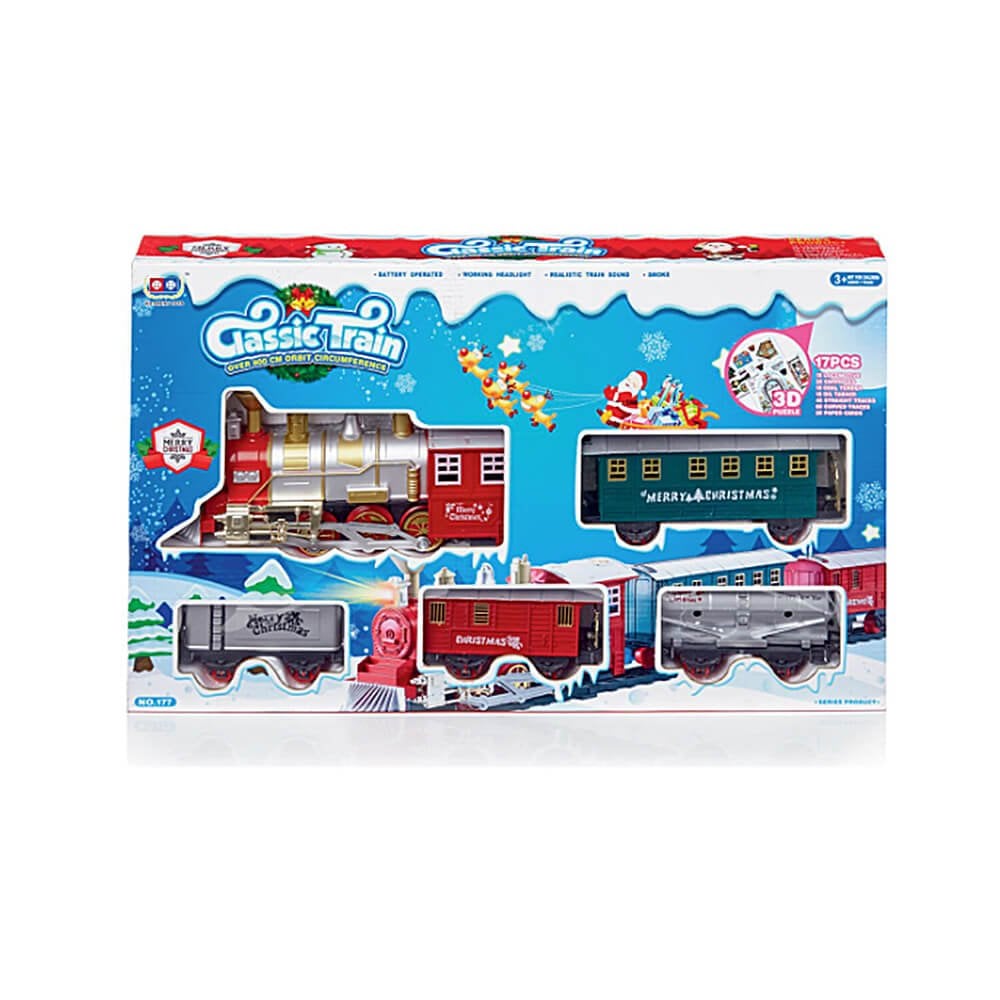 Christmas Sparkle Classic Train 17 piece Set with Lights and Music Large - Battery Operated  | TJ Hughes