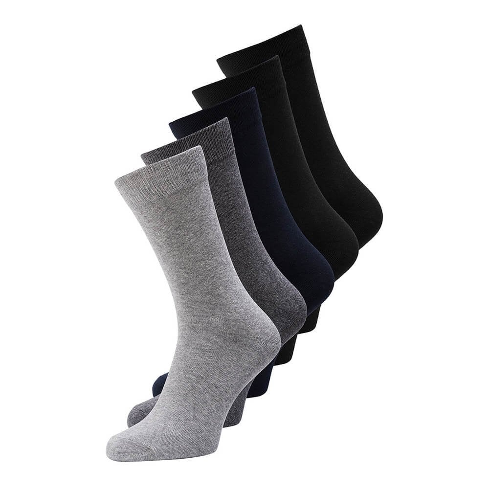 Jack & Jones 5 Pack Plain Socks - Assorted