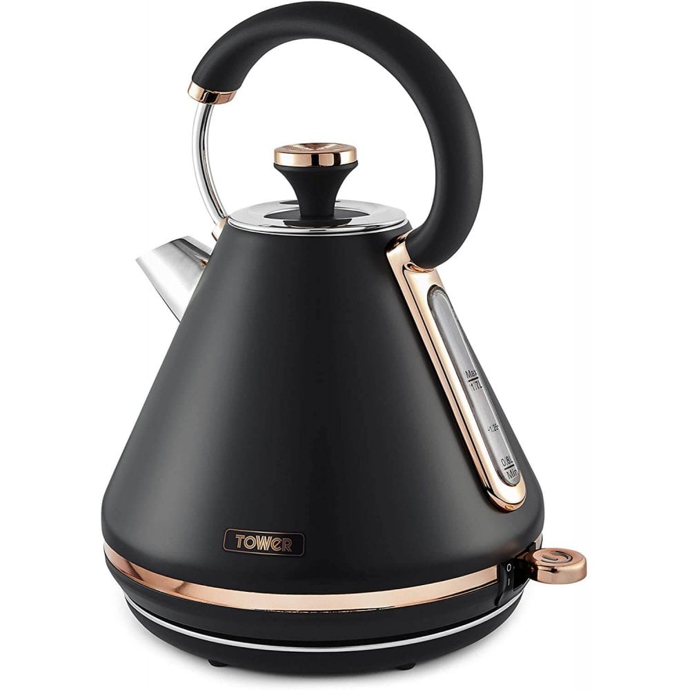 Tower Cavaletto Pyramid Kettle 1.7L - Black/Rose Gold