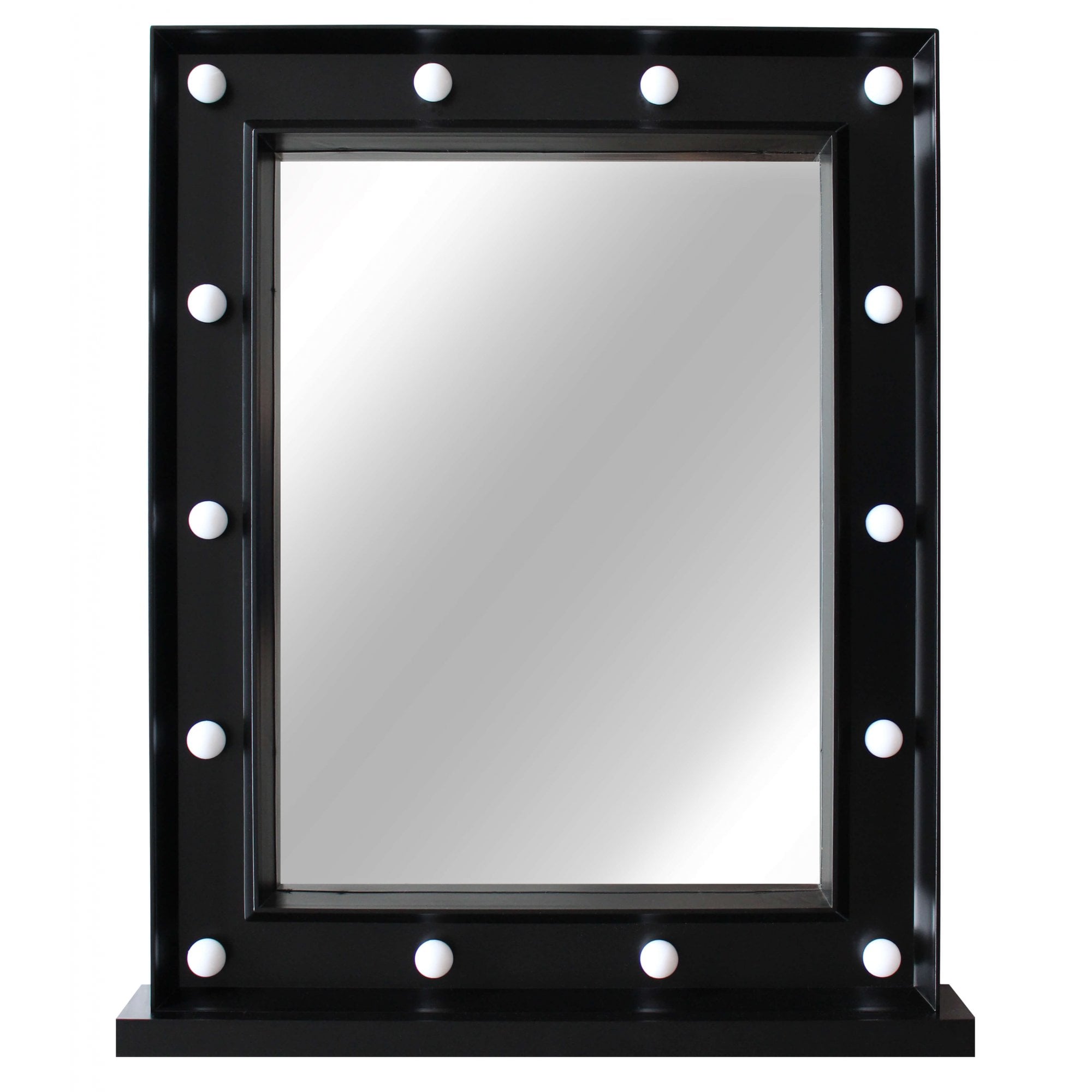Lewis’s Cosmetic Hollywood Mirror with Lights 40x50cm - Black - TJ Hughes