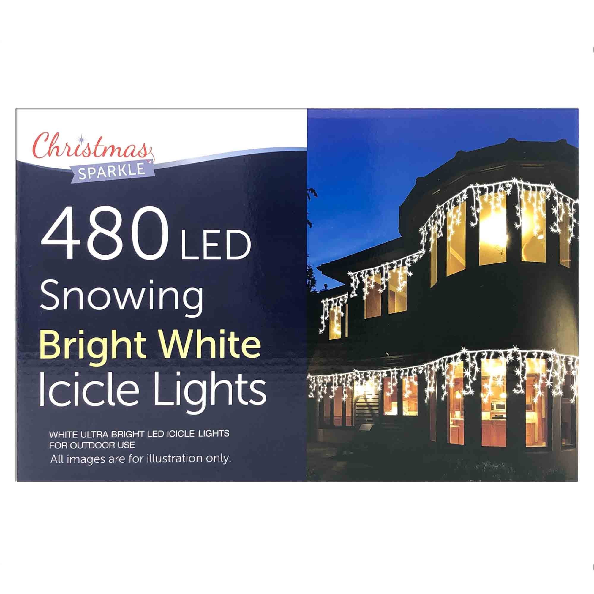 Christmas Sparkle Outdoor Snowing Icicles x 480 White LEDs - Mains Operated  | TJ Hughes