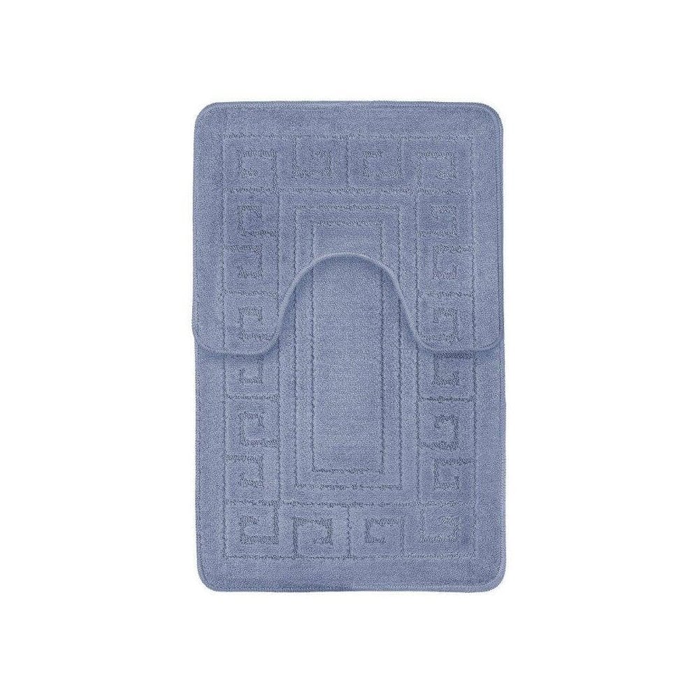 Greek Key Patterned 2 Piece Bath Mat Set - TJ Hughes Blue