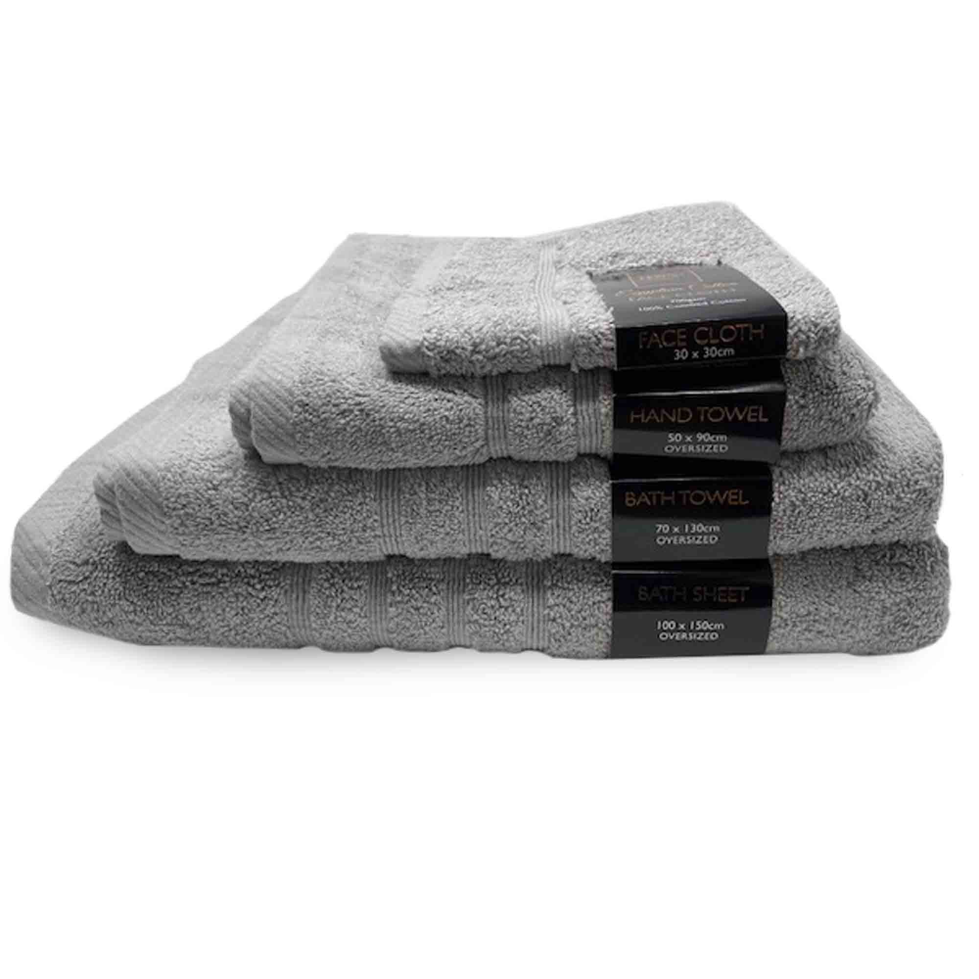 Lewis’s Luxury Egyptian 100% Cotton Towel Range - Silver - Hand Towel  | TJ Hughes