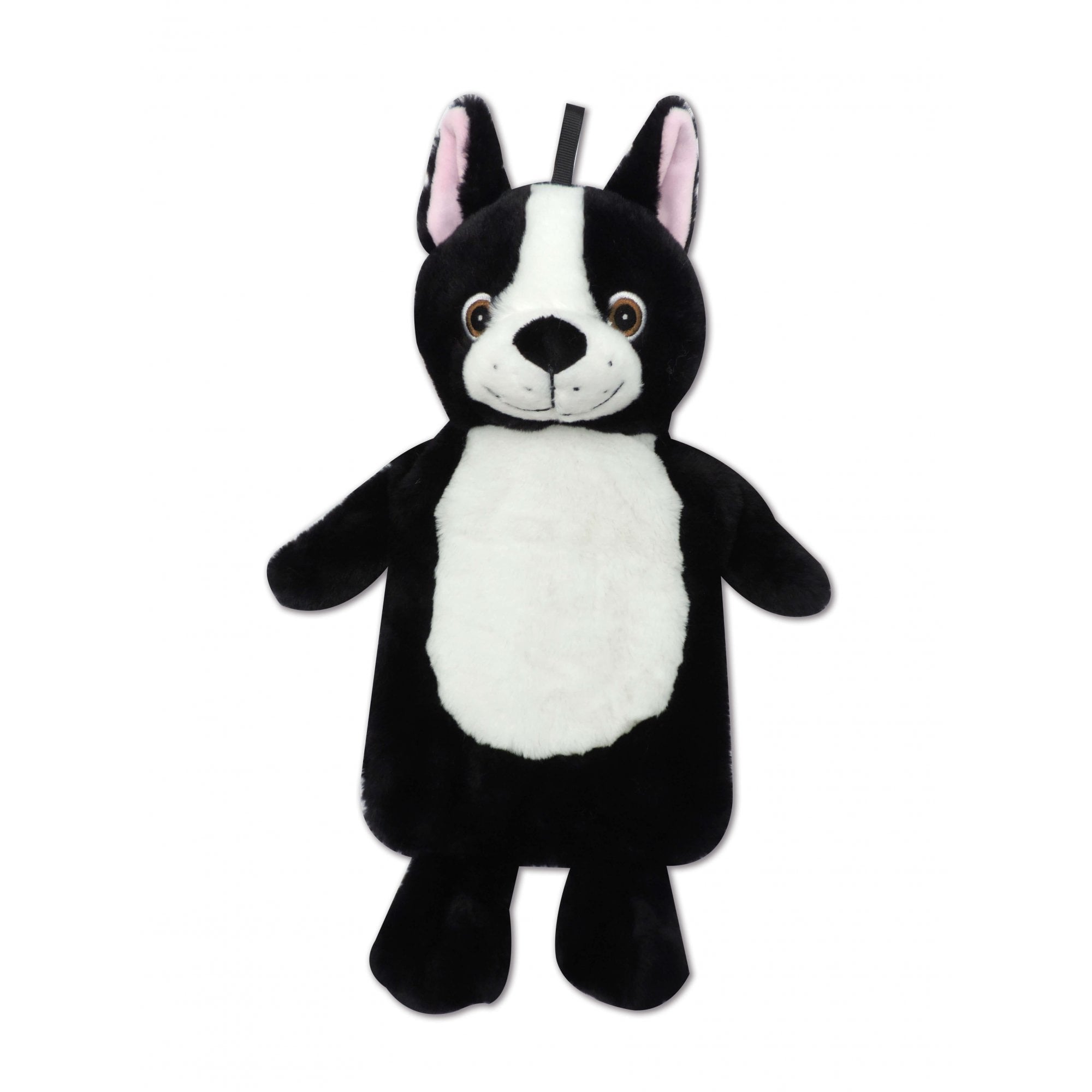 Black & White Plush Dog 1L Winter Autumn Cosy Warm Hot Water Bottle Cover Gift - TJ Hughes