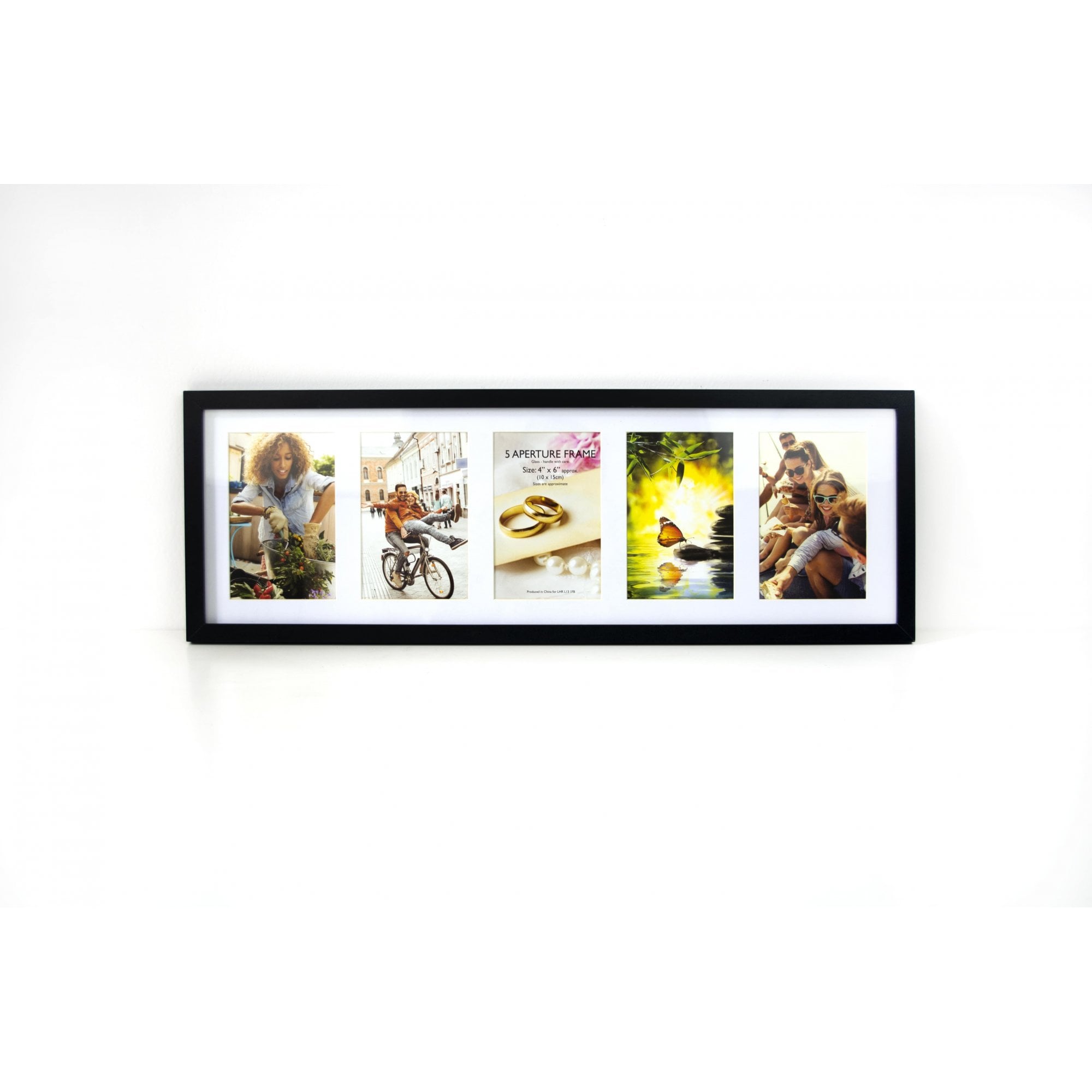 Lewis’s Multi Aperture Photo Picture Frame with 5 Photos (Black - 4" x 6")  | TJ Hughes Black