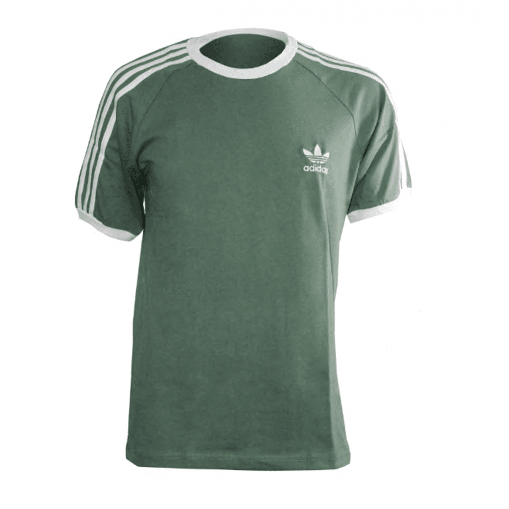 Adidas 3 Stripe T-Shirt - Green - Large