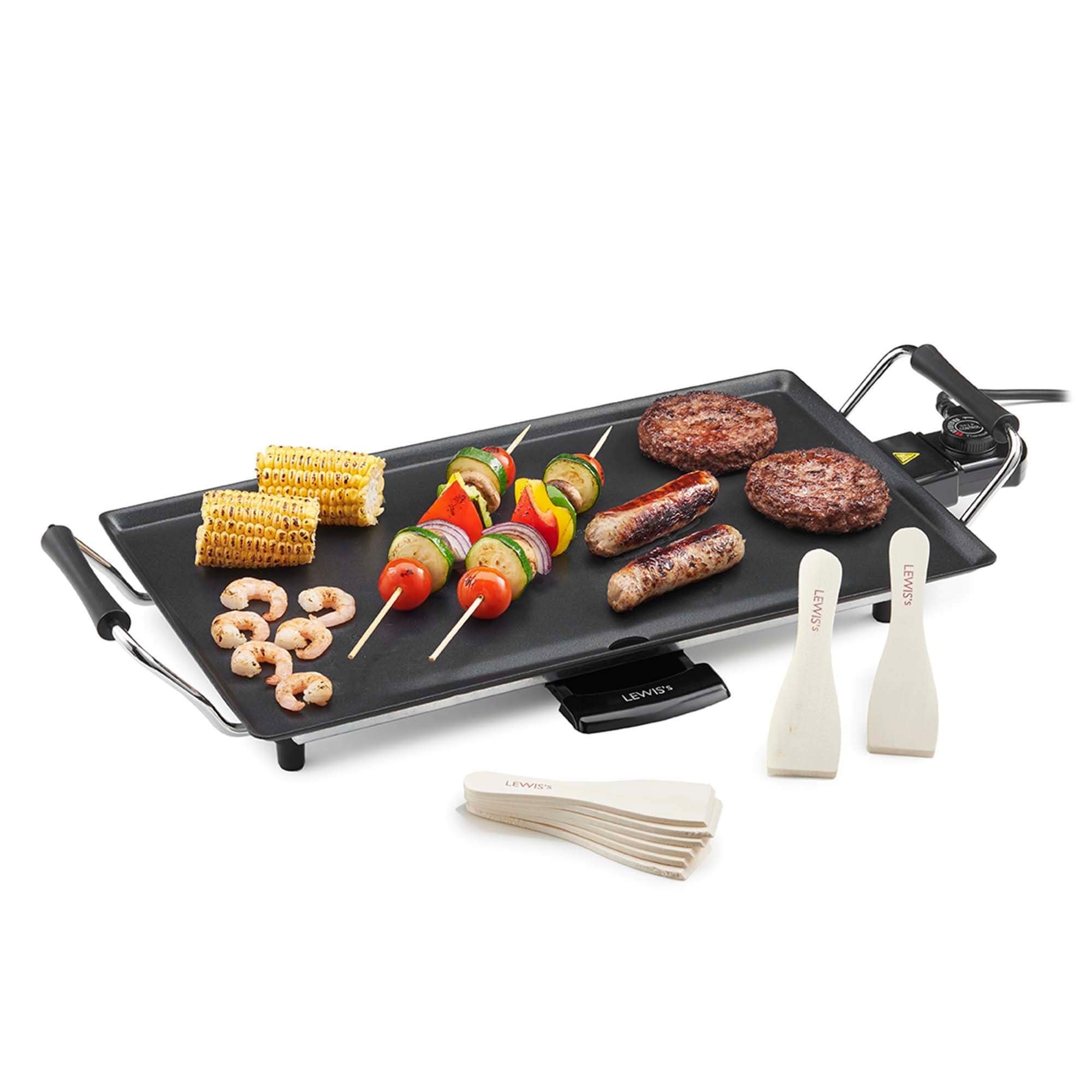 Lewis’s Teppanyaki Grill Large Non Stick 58x26.5cm  | TJ Hughes Black