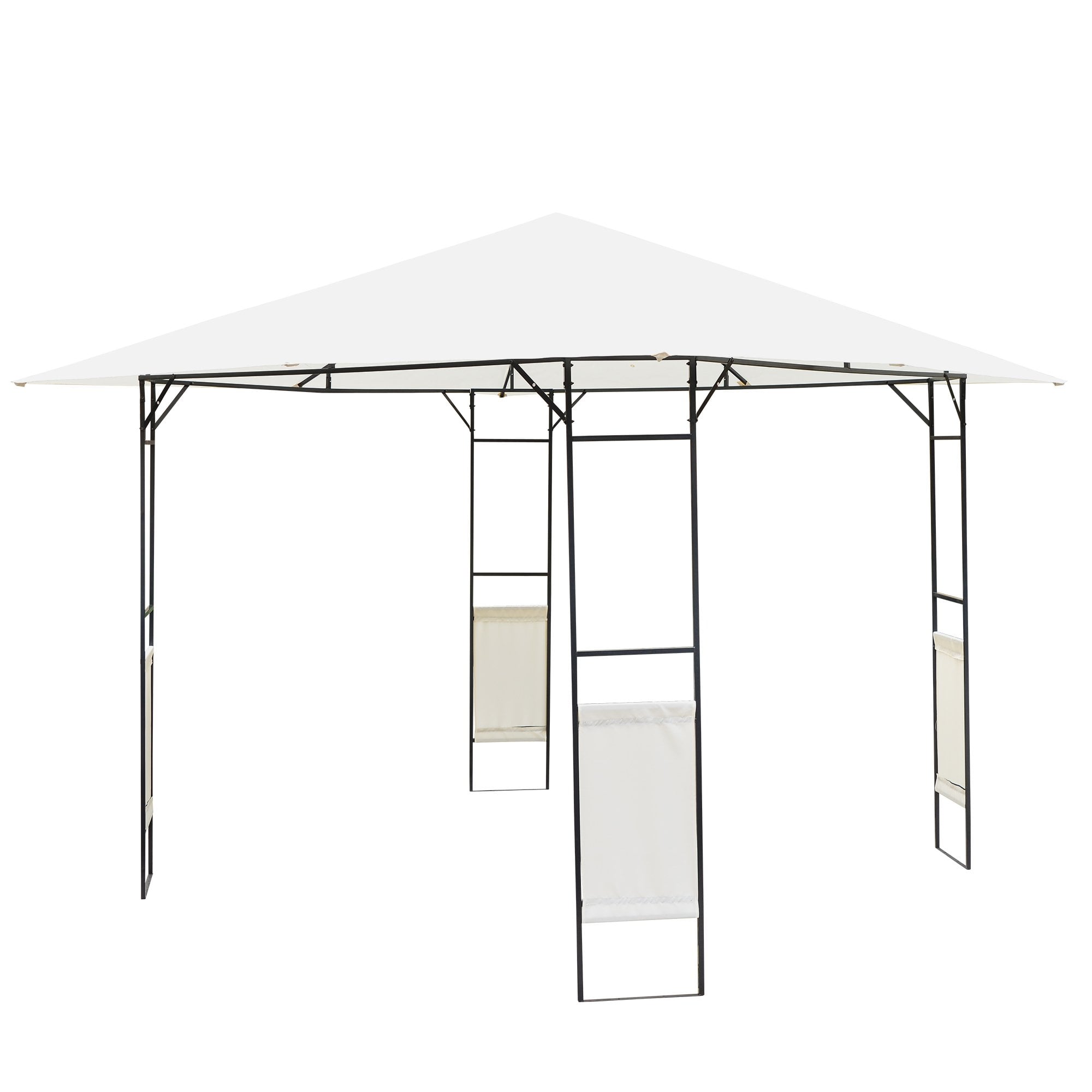 Outsunny Metal Frame Garden Gazebo Black/ Cream  | TJ Hughes