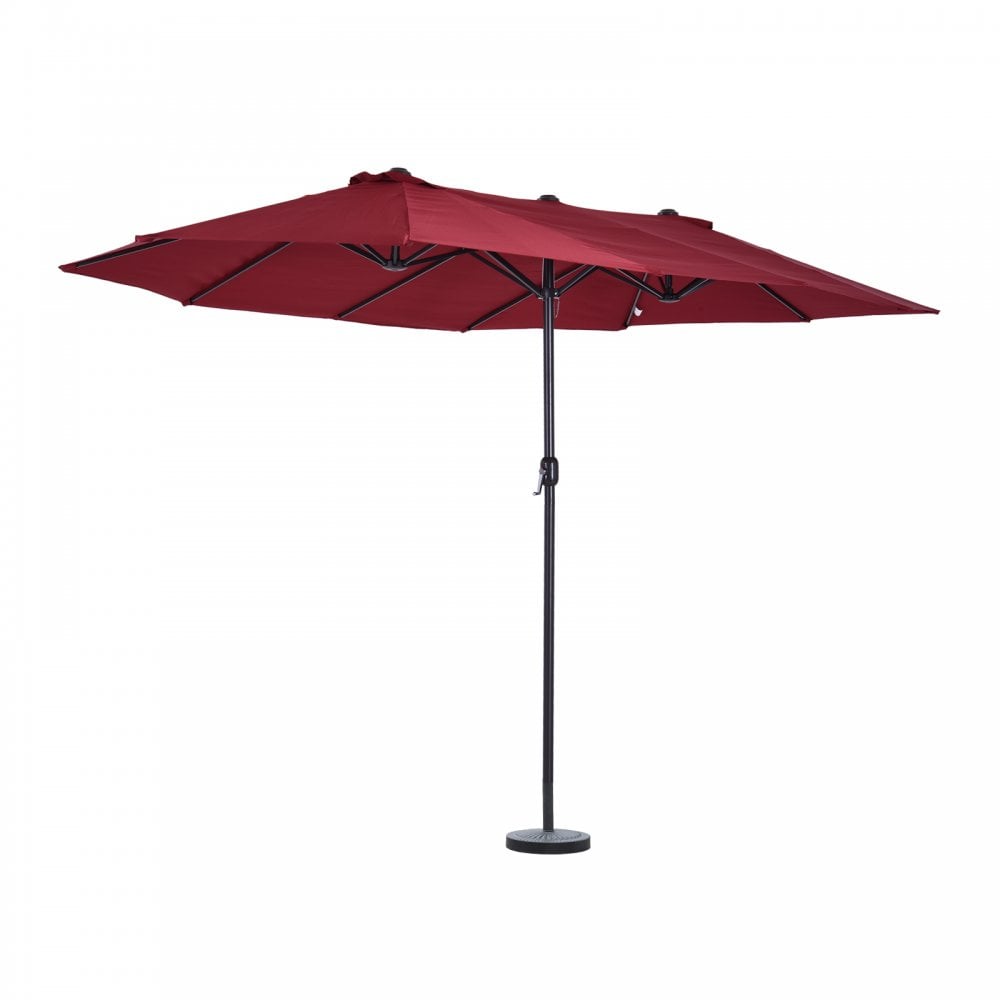 Oasis 4.6 m Double-Sided Umbrella Parasol - Wine Red - Oasis Outdoor  | TJ Hughes