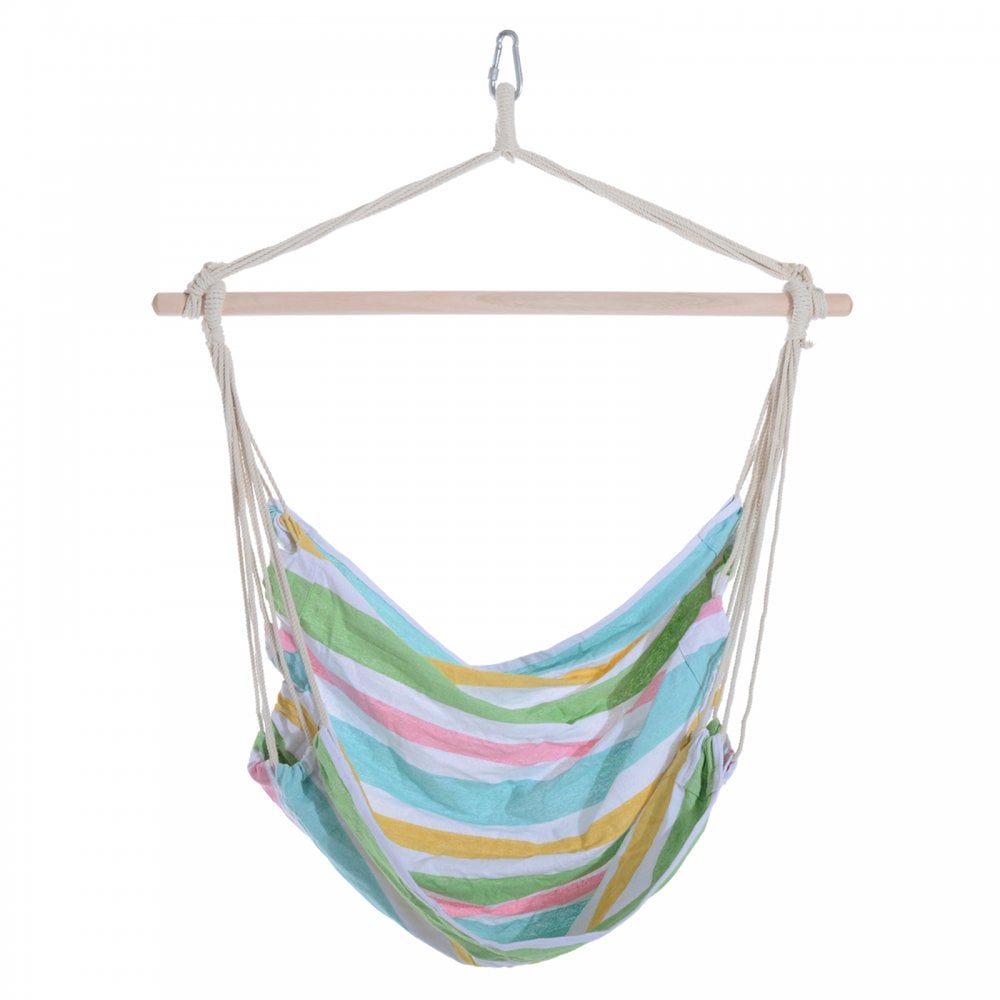 Outsunny  Hanging Cotton Hammock Swing Chair - Multi Colour  | TJ Hughes