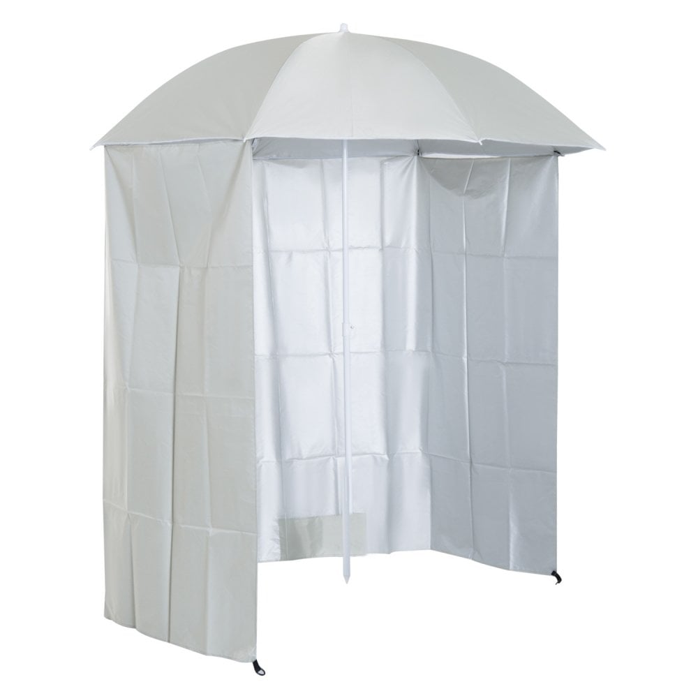 Oasis 2.2 m Outdoor Fishing Parasol Umbrella with Side Panel - White - Oasis Outdoor  | TJ Hughes