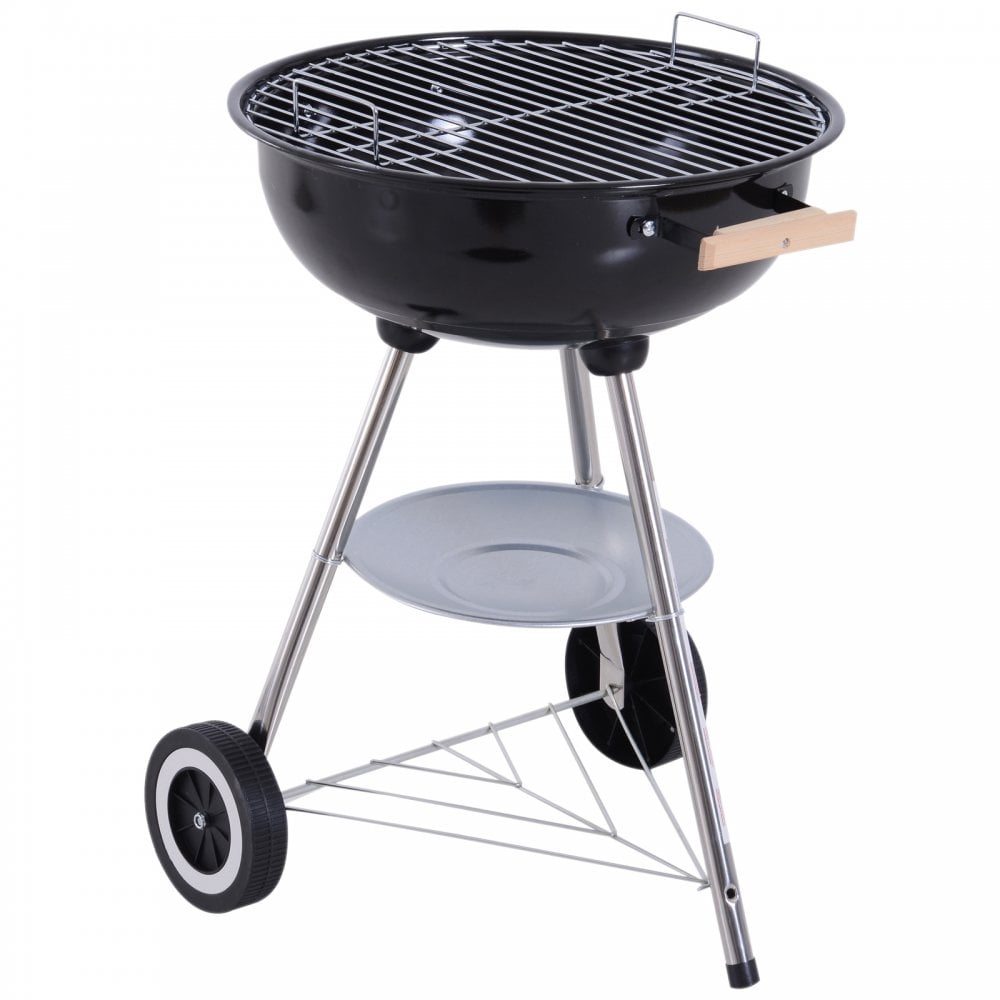 Outsunny Portable Round Charcoal Grill BBQ - Black  | TJ Hughes