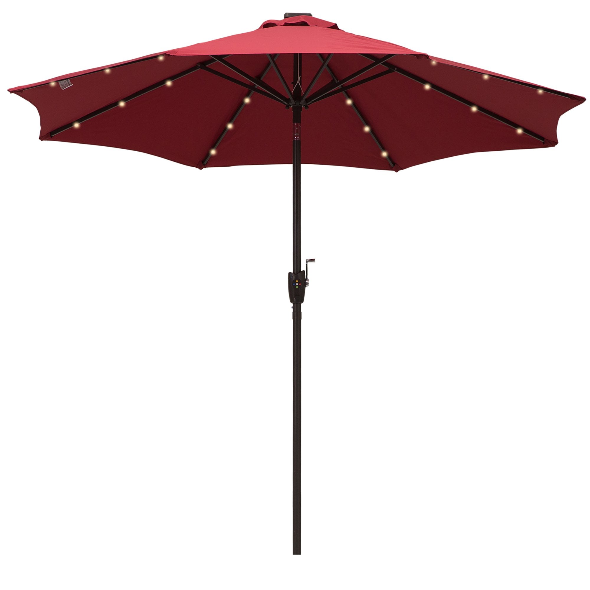 Oasis Garden Umbrella Parasol with LED Solar Lights - Wine Red - Oasis Outdoor  | TJ Hughes