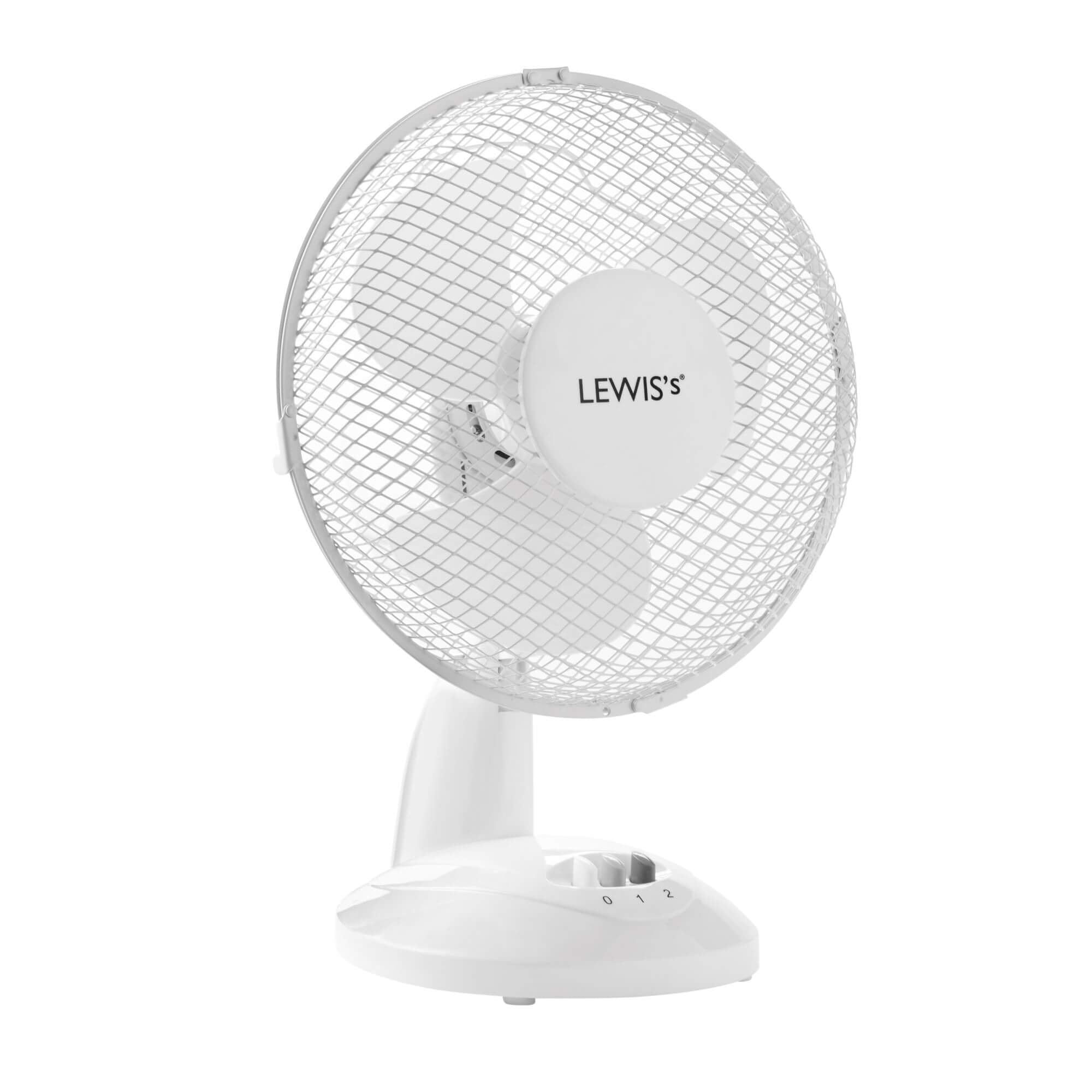 Lewis’s  9 Inch  Desk Fan - White  | TJ Hughes