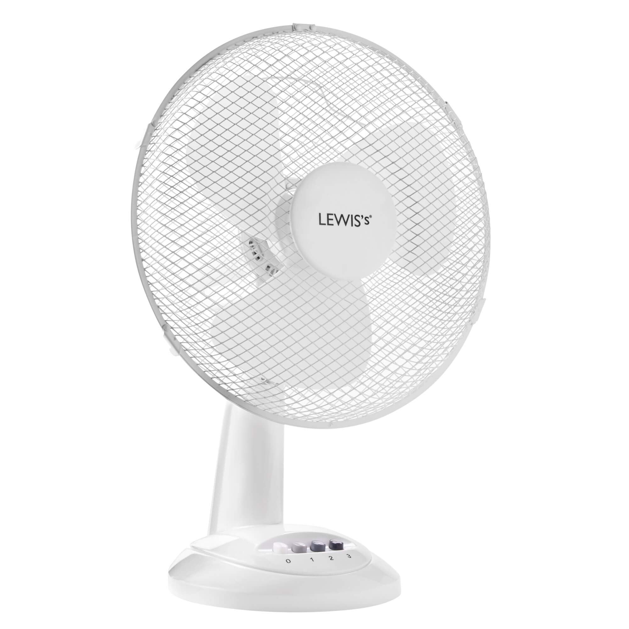 Lewis's 12 Inch Tabletop Desk Fan - White