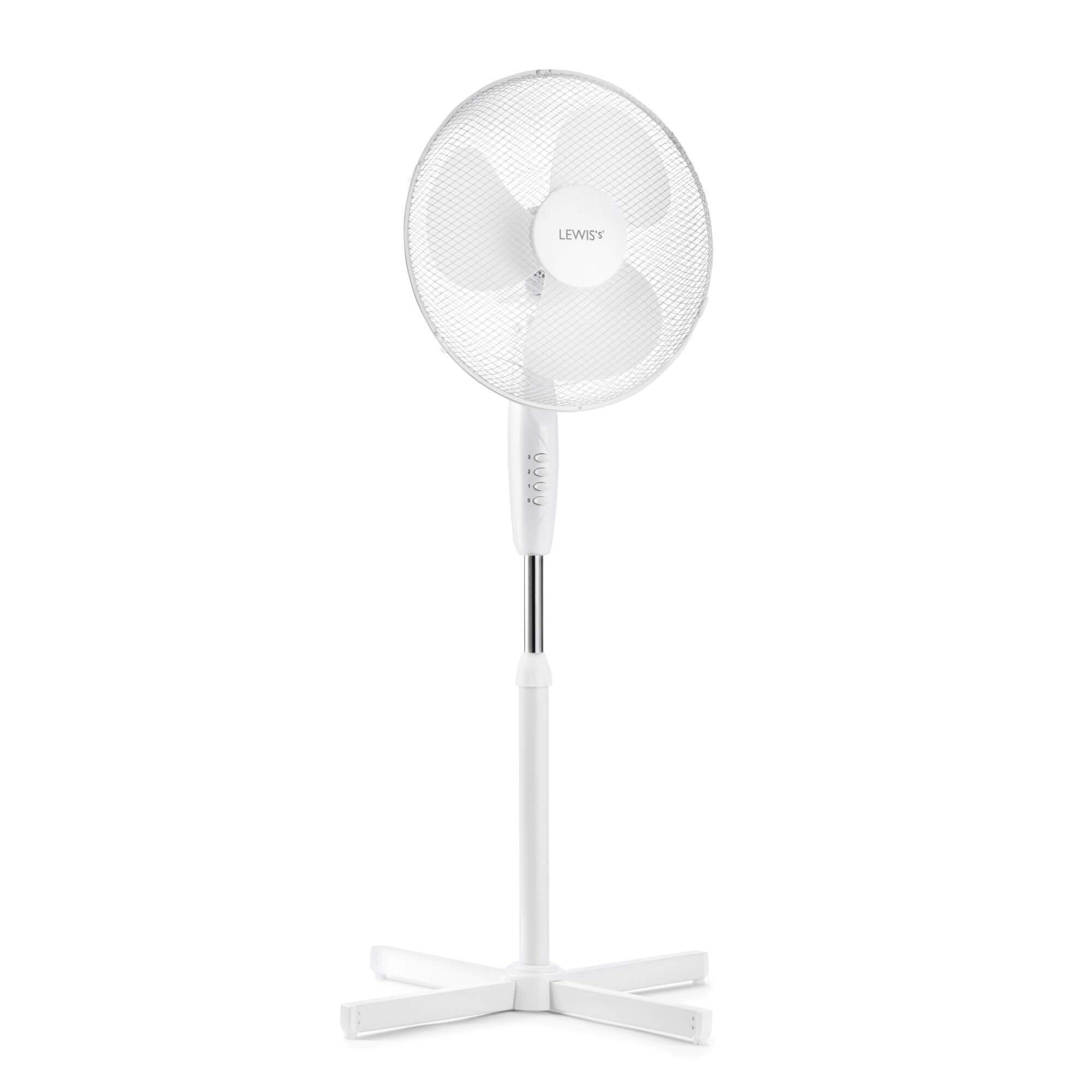 Lewis’s 16 Inch  Standing Pedestal Fan  - White  | TJ Hughes