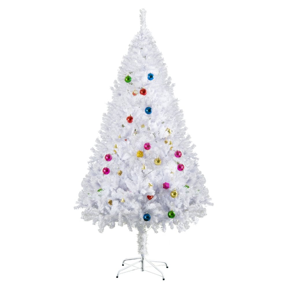 Christmas Time 4.9ft Artificial PVC Christmas Tree w/ Ornaments White  | TJ Hughes
