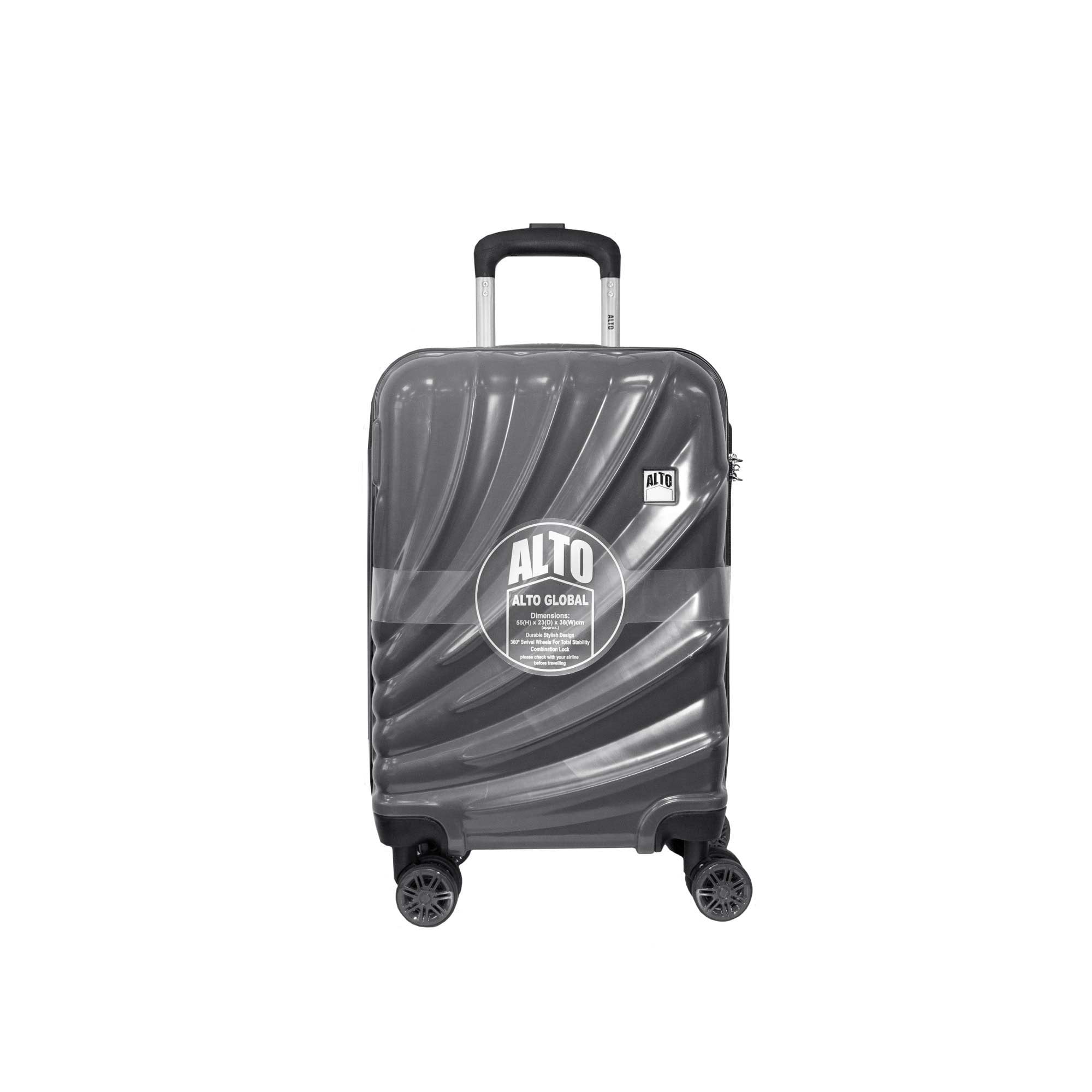 Alto Global ABS Luggage Suitcase - Charcoal - Cabin  | TJ Hughes
