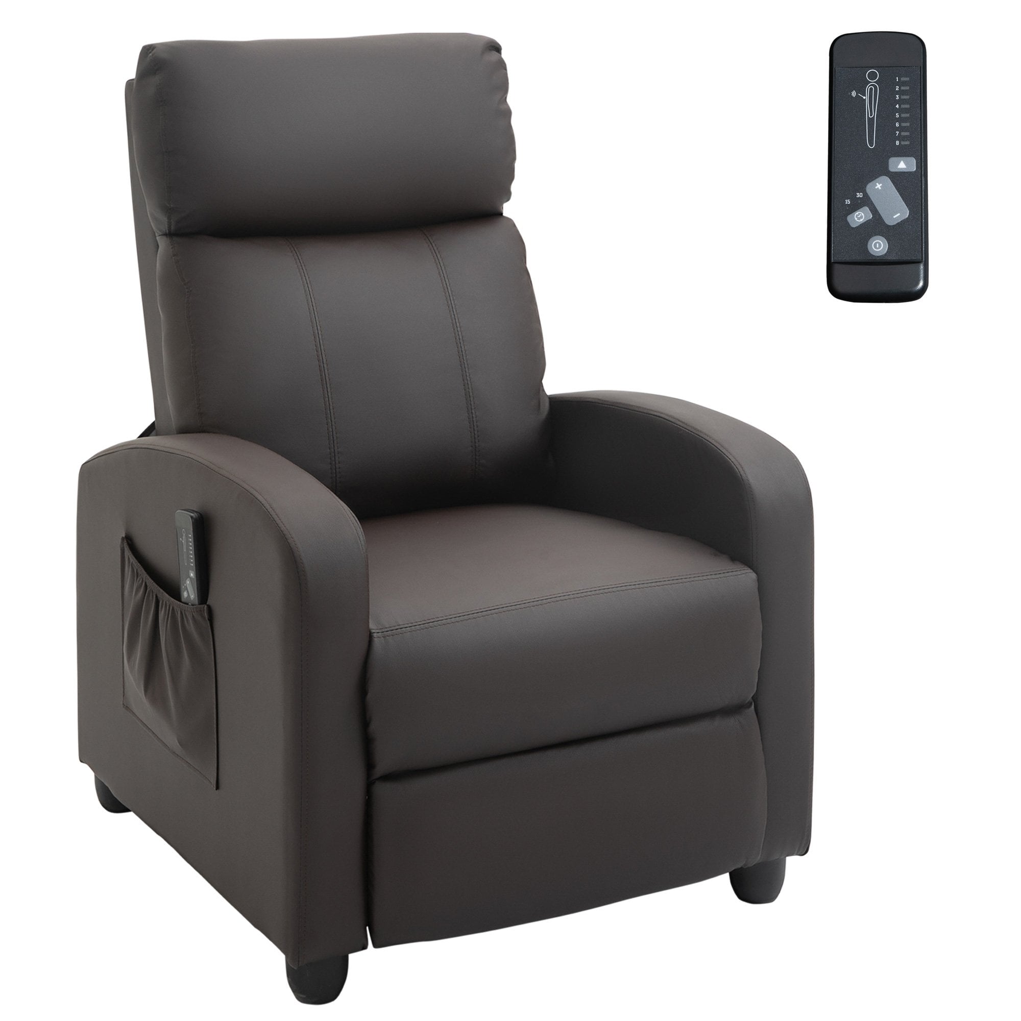 Recliner Sofa Chair PU Leather Massage Armchair w/ Footrest and Remote Control for Living Room - Bedroom - Home Theatre - Home Living  | TJ Hughes Bro