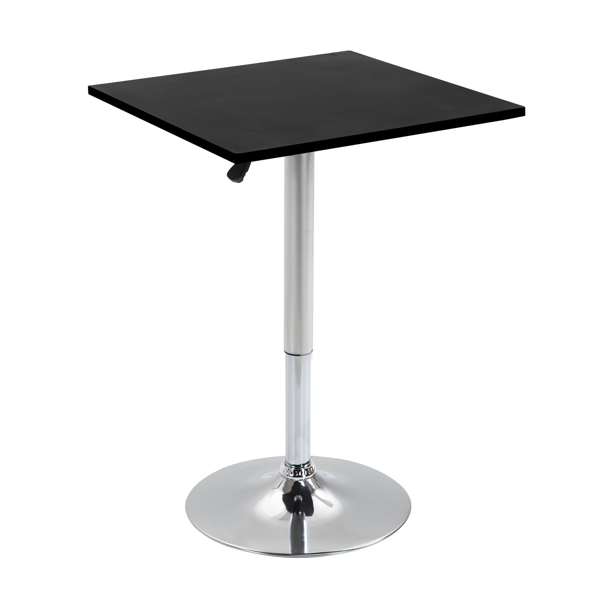 HOMCOM Modern Height Adjustable Counter Bar Table with 360deg Swivel Table top - Black & Silver  | TJ Hughes