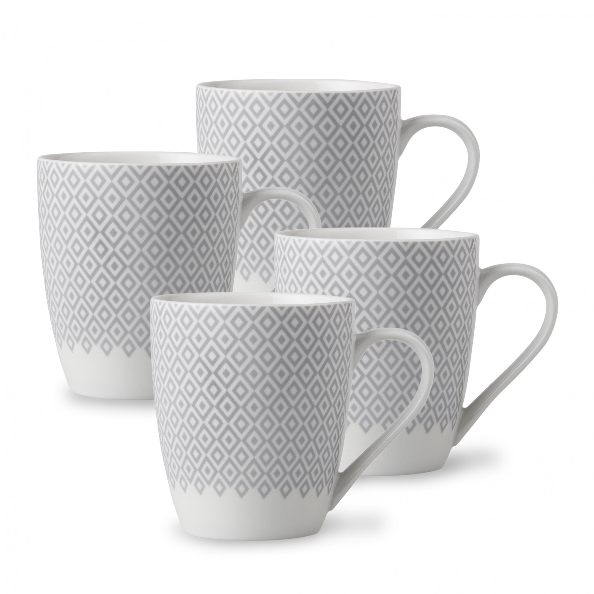 Lewis’s Mug Pack Set of 4 - Geo  | TJ Hughes White