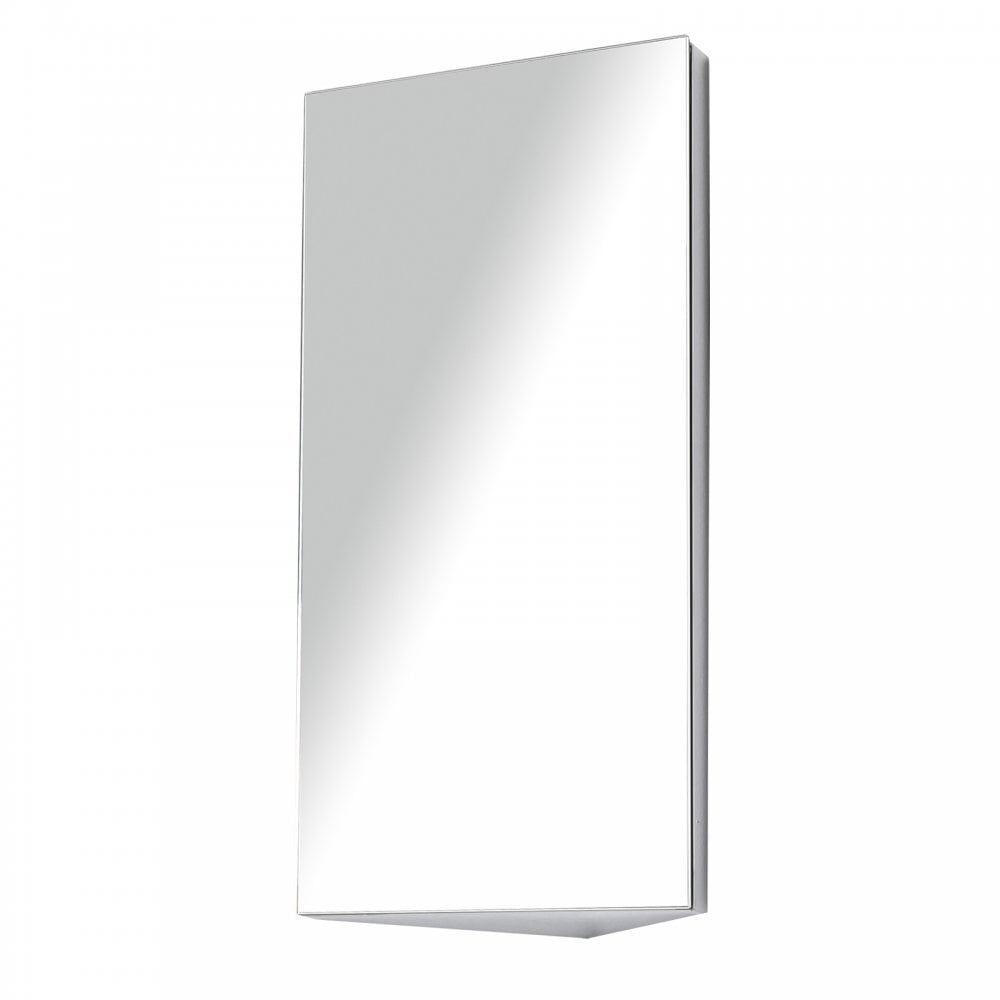 HOMCOM Stainless Steel Bathroom Corner Mirror Cabinet 1 Door Wall mounted Storage Cabinet  | TJ Hughes