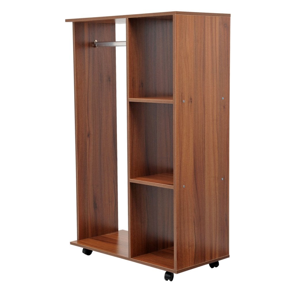 Open Wardrobe W/ Clothes Hanging Rail-Walnut - Home Living  | TJ Hughes Walnut