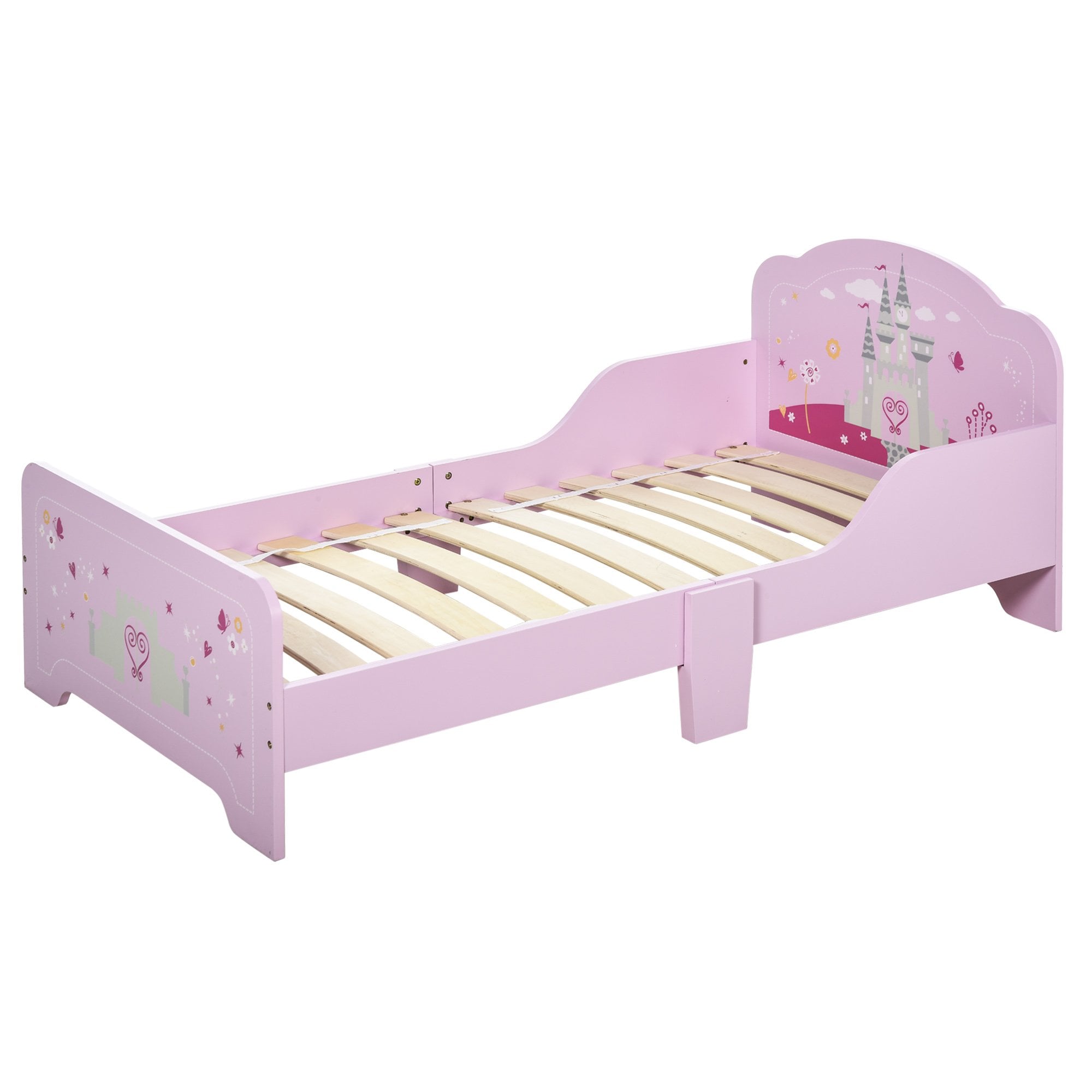 MDF Kids Castle Design Kids Single Bed Pink  | TJ Hughes