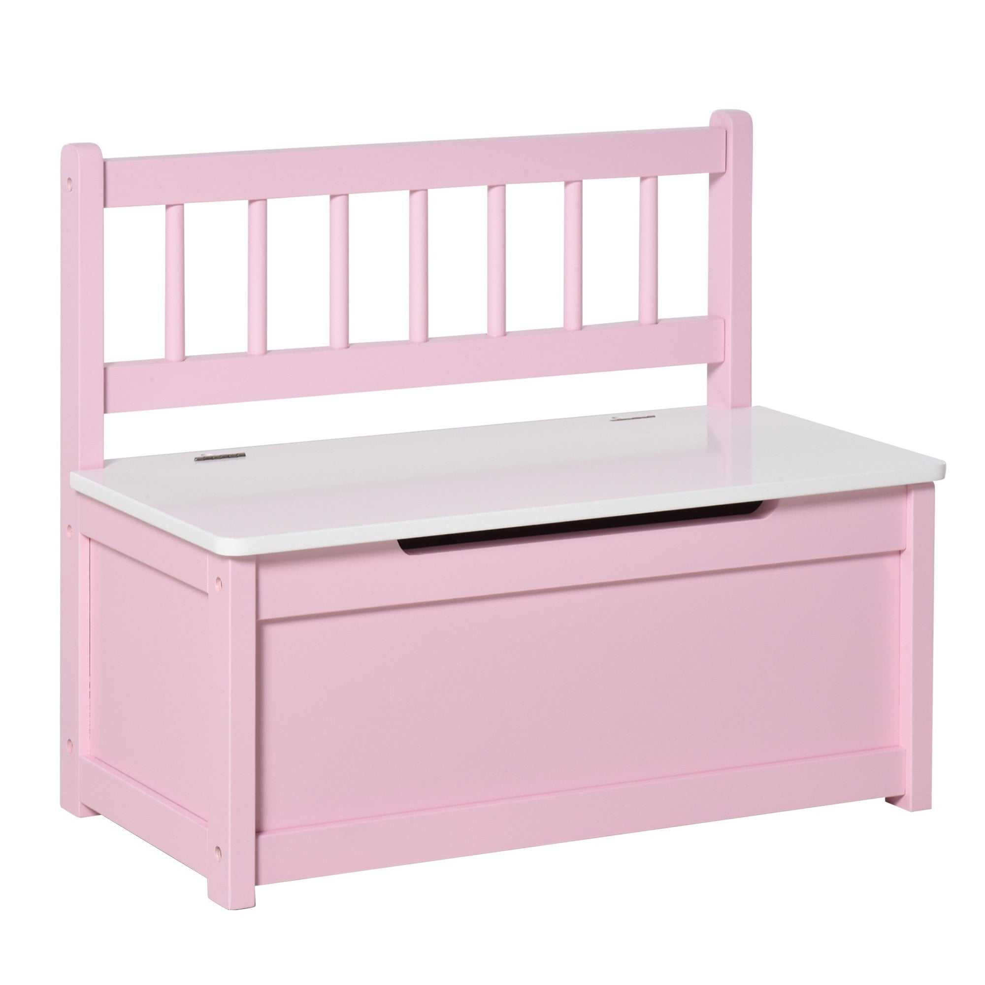 2-IN-1 Wooden Toy Box Kids Seat Bench - Pink  | TJ Hughes