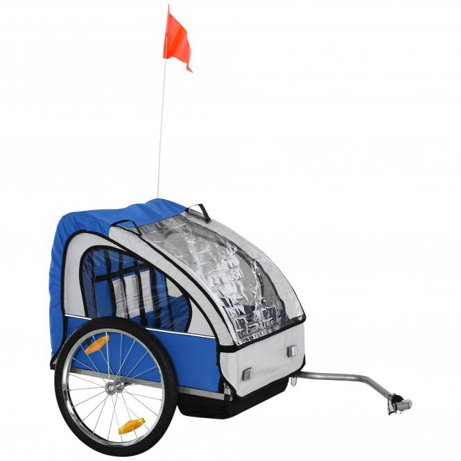 Trailer for Kids Steel Frame Children’s 2-Seater Bicycle Trailer Blue - TJ Hughes