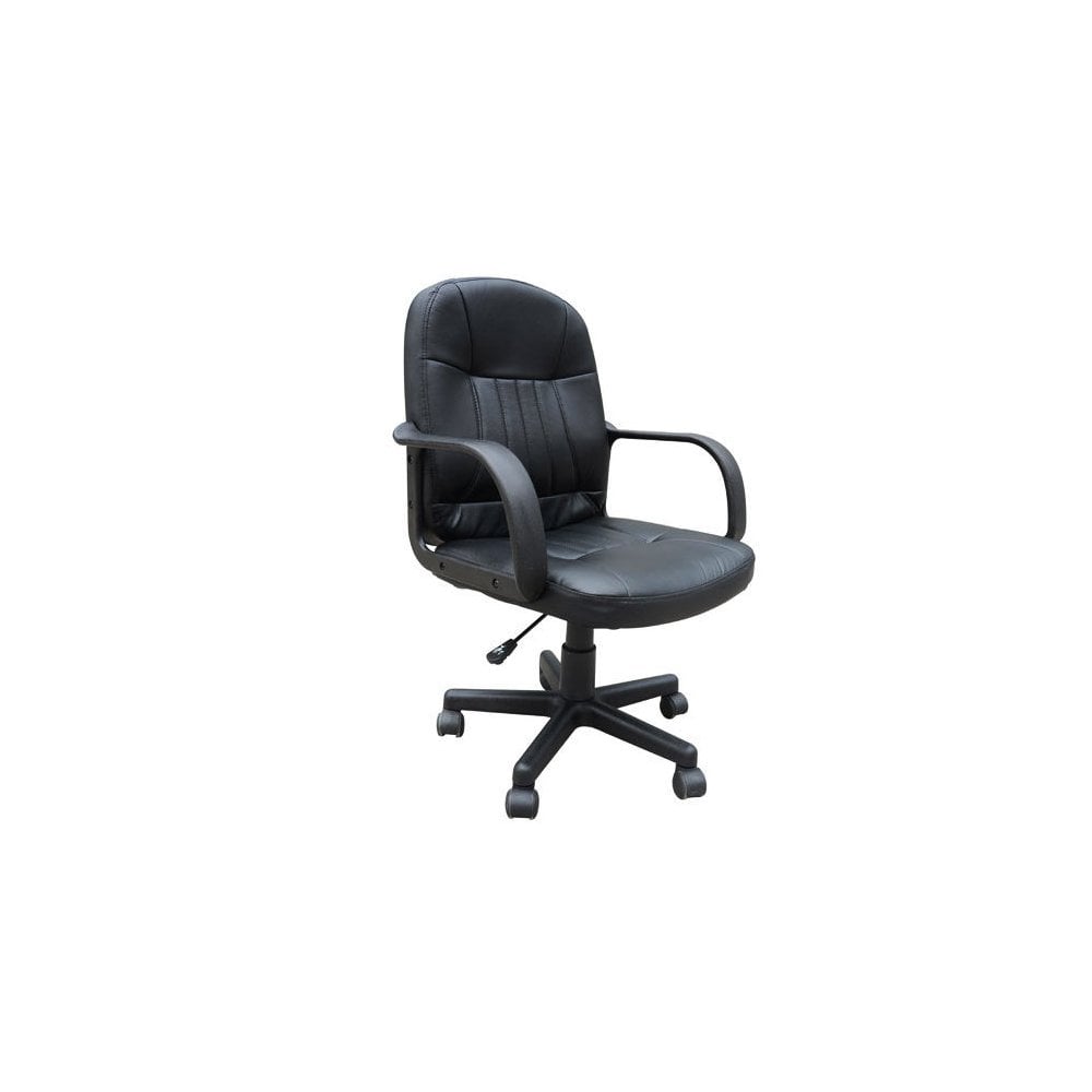 Swivel PU Leather Office High Back Mesh Seat Armchair Executive Computer Desk Furniture-Black - CARTER  | TJ Hughes Black