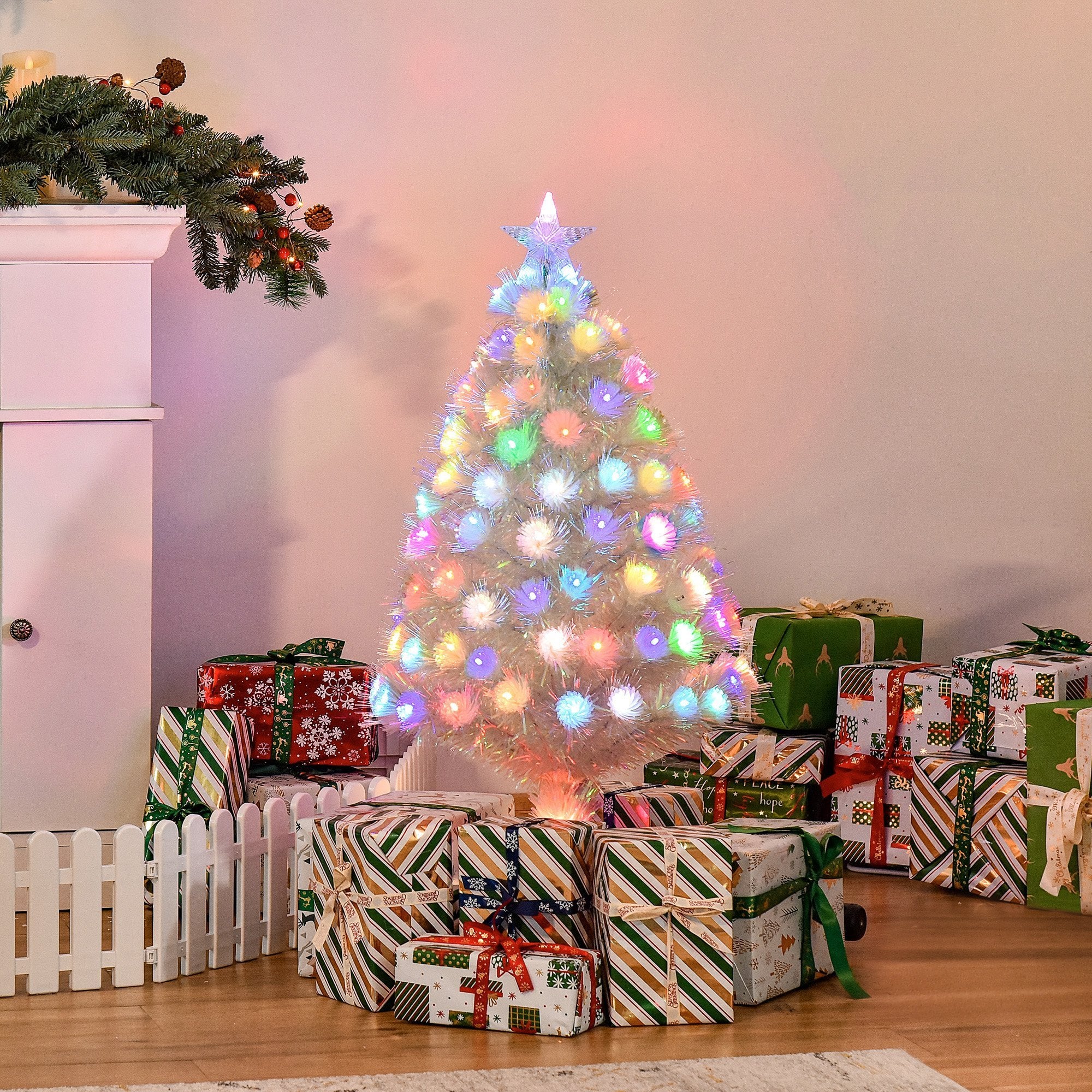 HOMCOM White  3ft Prelit Artificial Christmas Tree  | TJ Hughes
