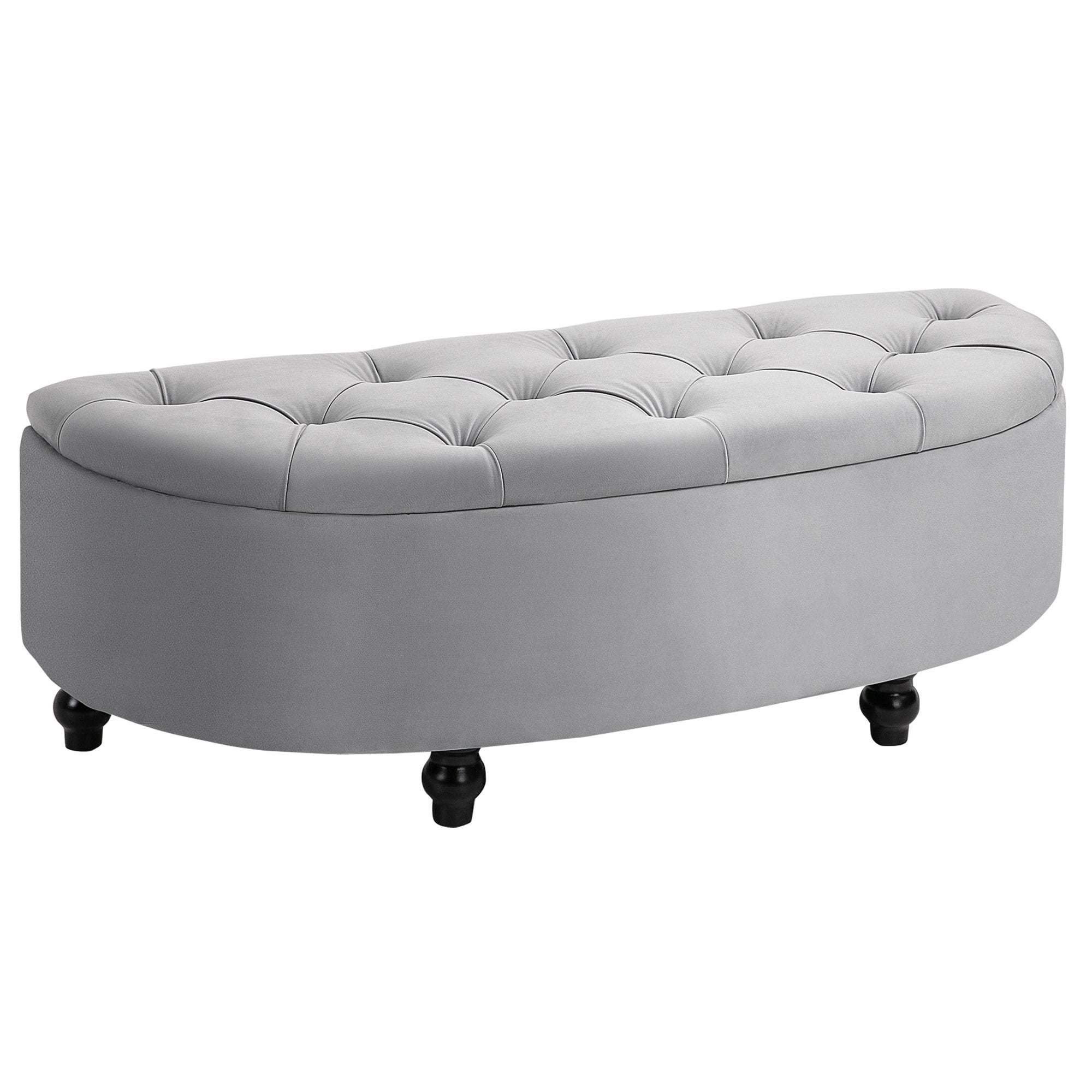 OMCOM Semi-Circle Bed End Bench Ottoman with Storage -  Grey - HOMCOM  | TJ Hughes